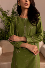 Zoel Green 2Pc - Embroidered Lawn Dress - BATIK