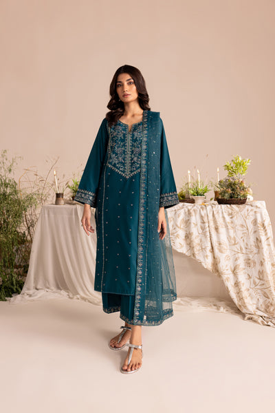 Qaviya 3Pc - Embroidered Lawn Dress - BATIK