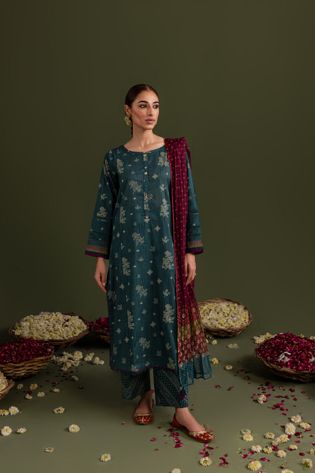 Chunri 3Pc - Printed Lawn Dress - BATIK