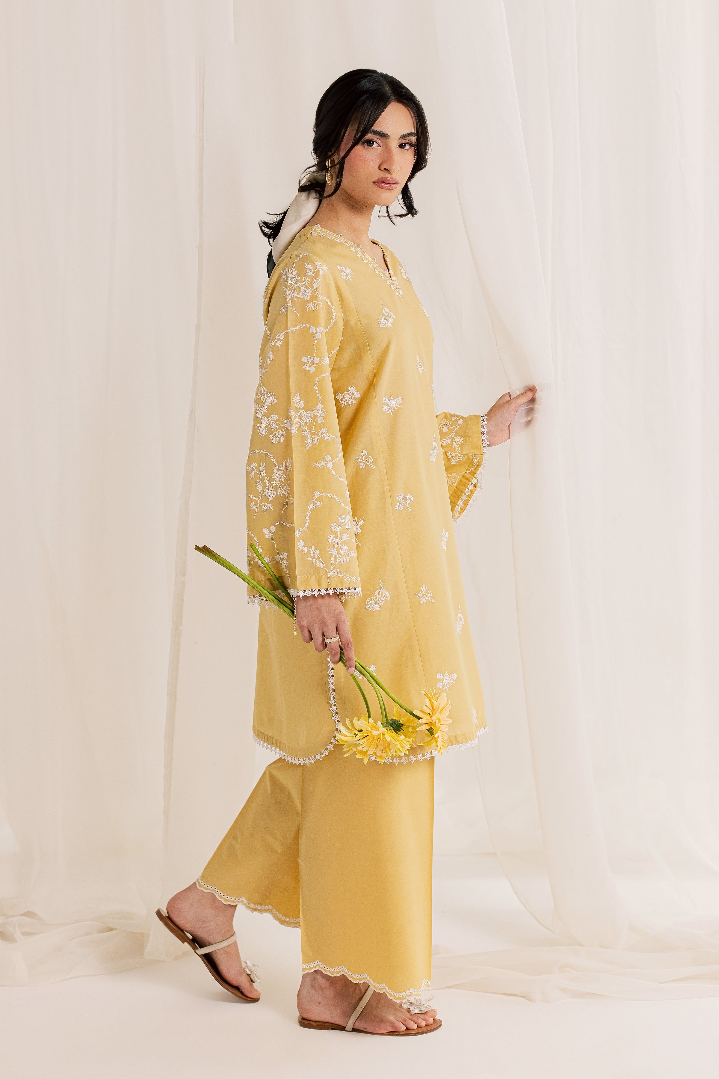 Aamish 2Pc - Embroidered Lawn Dress EverydayEdit26 BATIK XS / Butter / Pima Lawn-S / Butter / Pima Lawn-M / Butter / Pima Lawn-L / Butter / Pima Lawn-XL / Butter / Pima Lawn