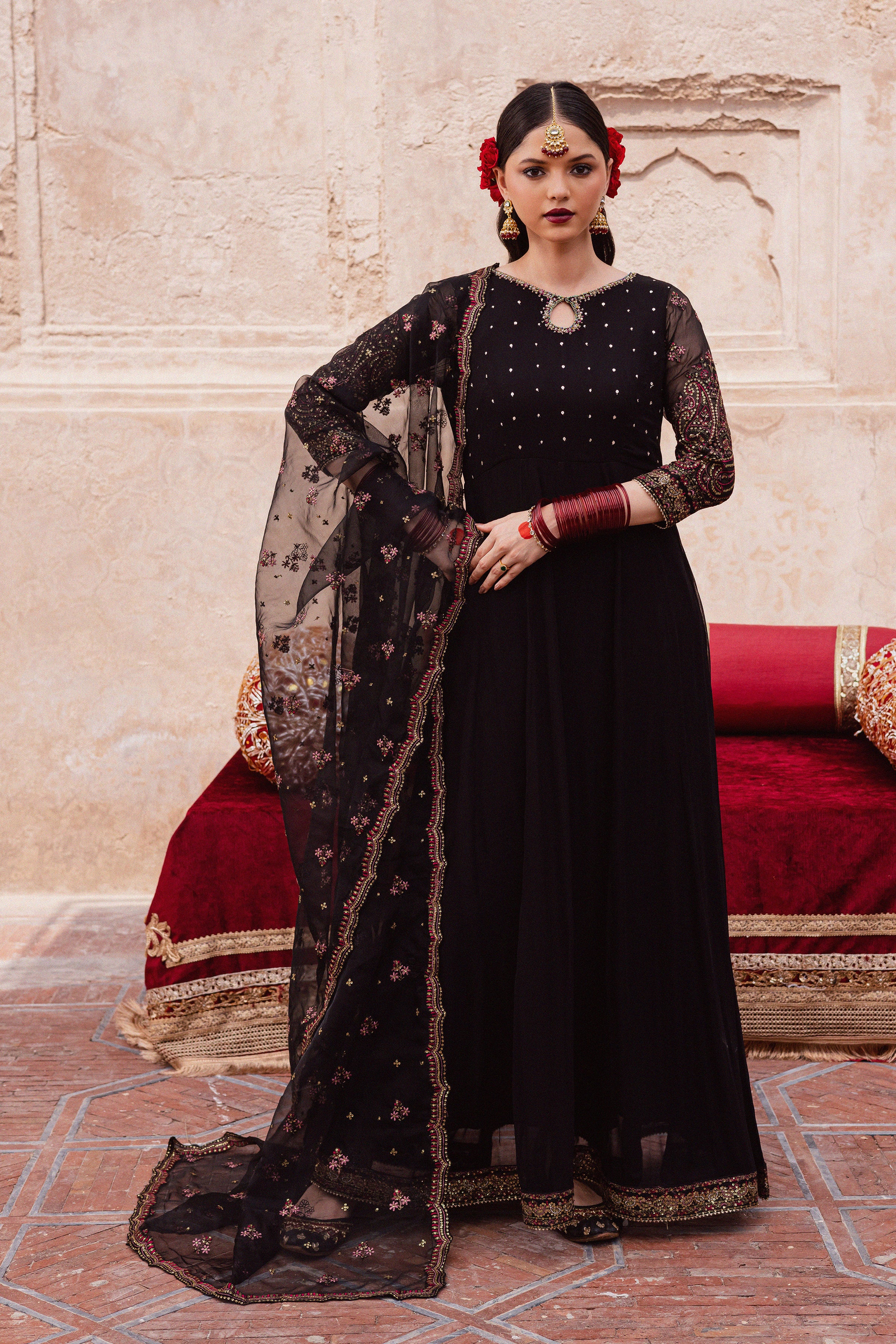 Adila 3Pc - Festive Luxe Pret BATIKSTUDIO2025 BATIK S / Black / Crinkle & Raw Silk-M / Black / Crinkle & Raw Silk-L / Black / Crinkle & Raw Silk