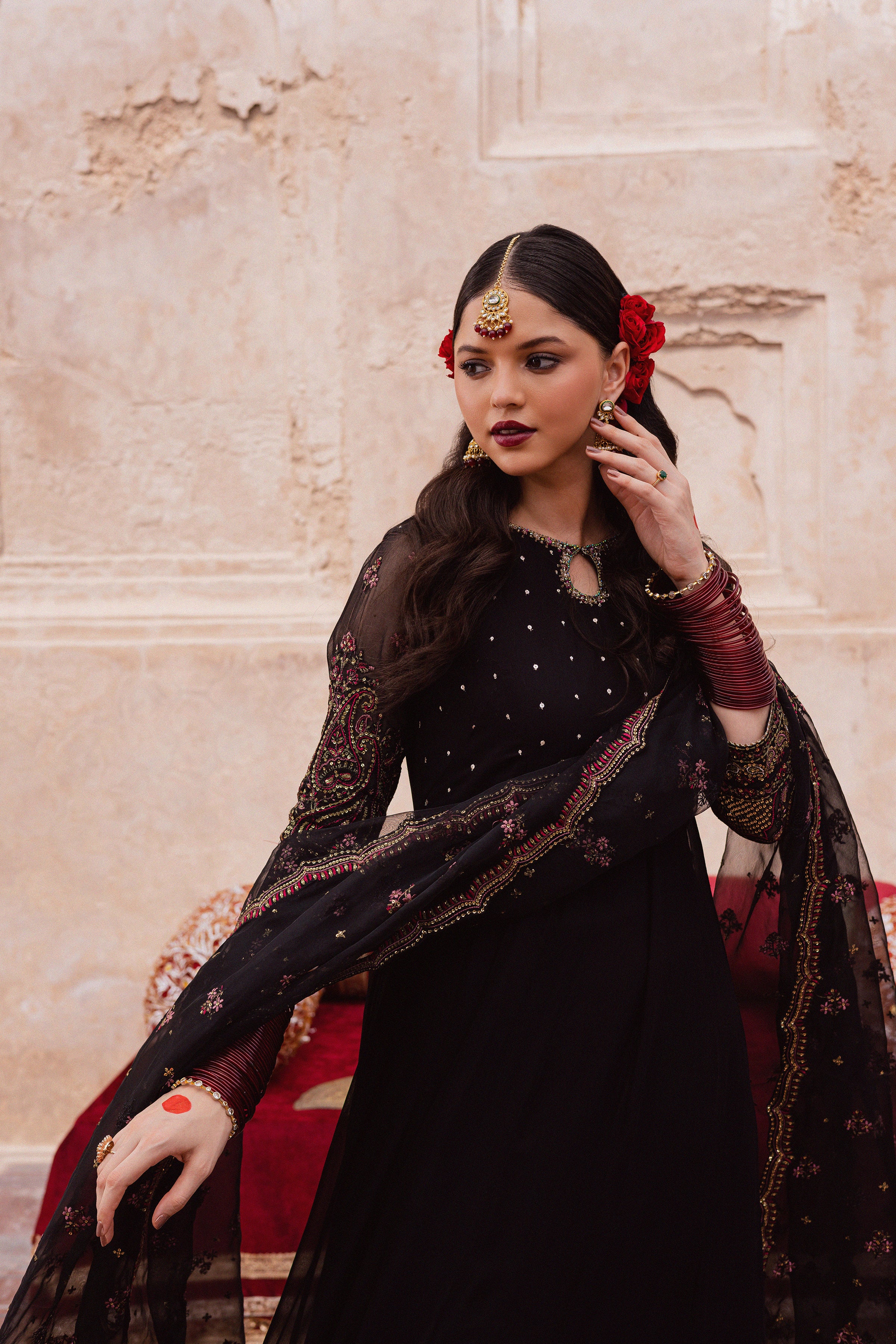 Adila 3Pc - Festive Luxe Pret BATIKSTUDIO2025 BATIK S / Black / Crinkle & Raw Silk-M / Black / Crinkle & Raw Silk-L / Black / Crinkle & Raw Silk
