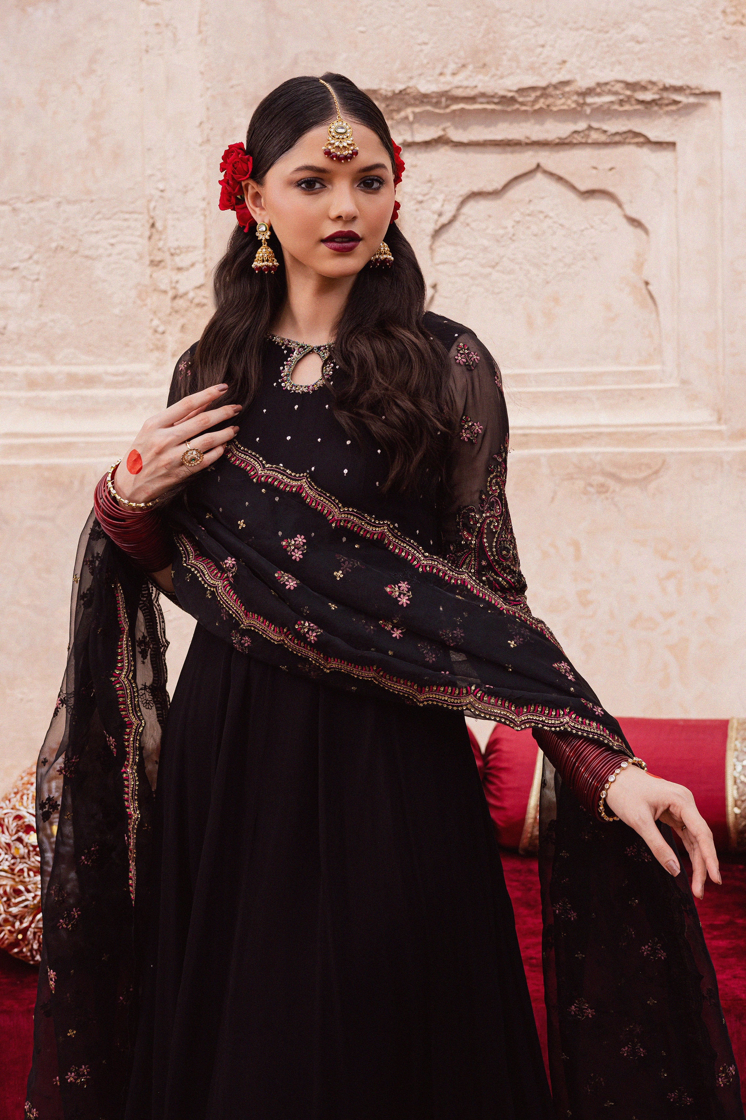 Adila 3Pc - Festive Luxe Pret BATIKSTUDIO2025 BATIK S / Black / Crinkle & Raw Silk-M / Black / Crinkle & Raw Silk-L / Black / Crinkle & Raw Silk