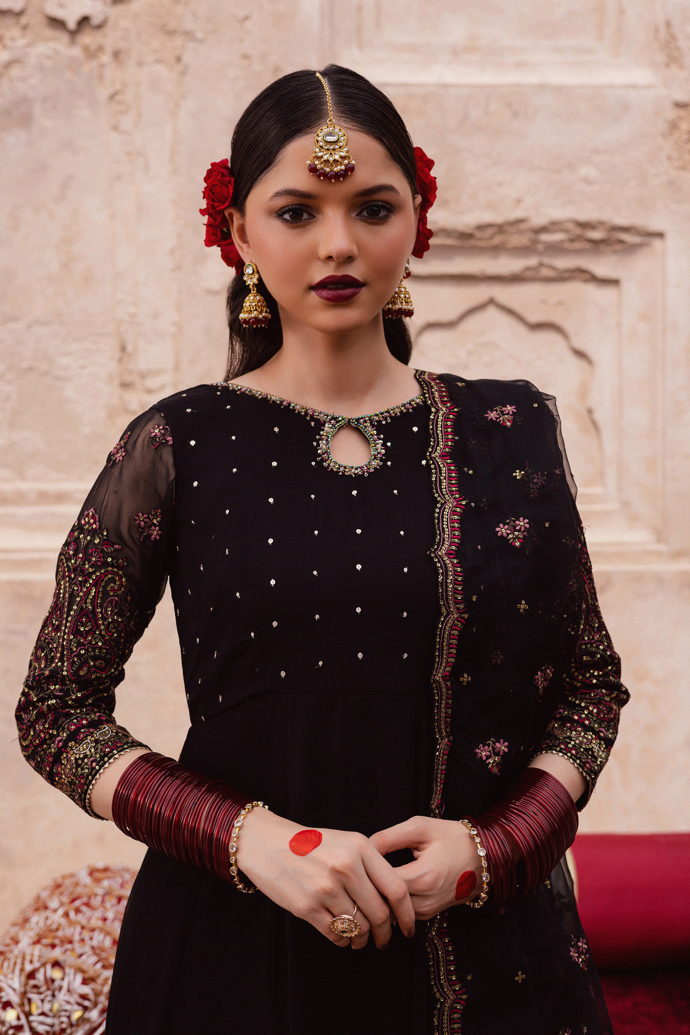 Adila 3Pc - Festive Luxe Pret BATIKSTUDIO2025 BATIK S / Black / Crinkle & Raw Silk-M / Black / Crinkle & Raw Silk-L / Black / Crinkle & Raw Silk
