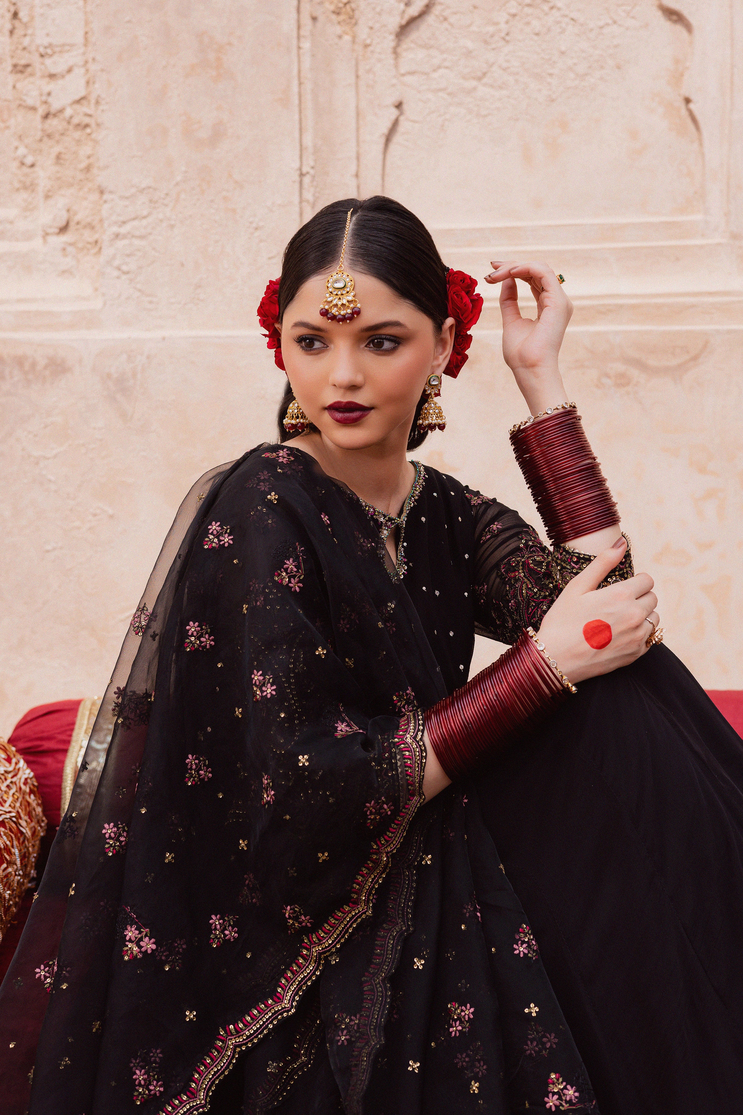 Adila 3Pc - Festive Luxe Pret BATIKSTUDIO2025 BATIK S / Black / Crinkle & Raw Silk-M / Black / Crinkle & Raw Silk-L / Black / Crinkle & Raw Silk