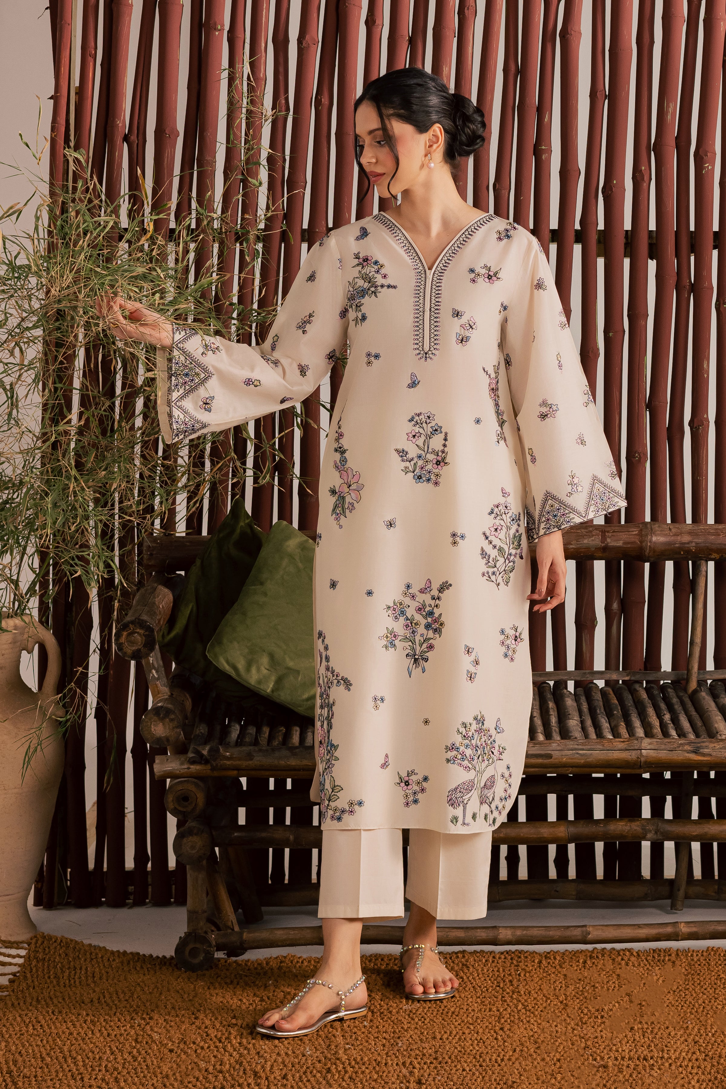Anne 2Pc - Embroidered Lawn Dress EverydayEdit26 BATIK XS / White Swan / Pima Lawn-S / White Swan / Pima Lawn-M / White Swan / Pima Lawn-L / White Swan / Pima Lawn-XL / White Swan / Pima Lawn