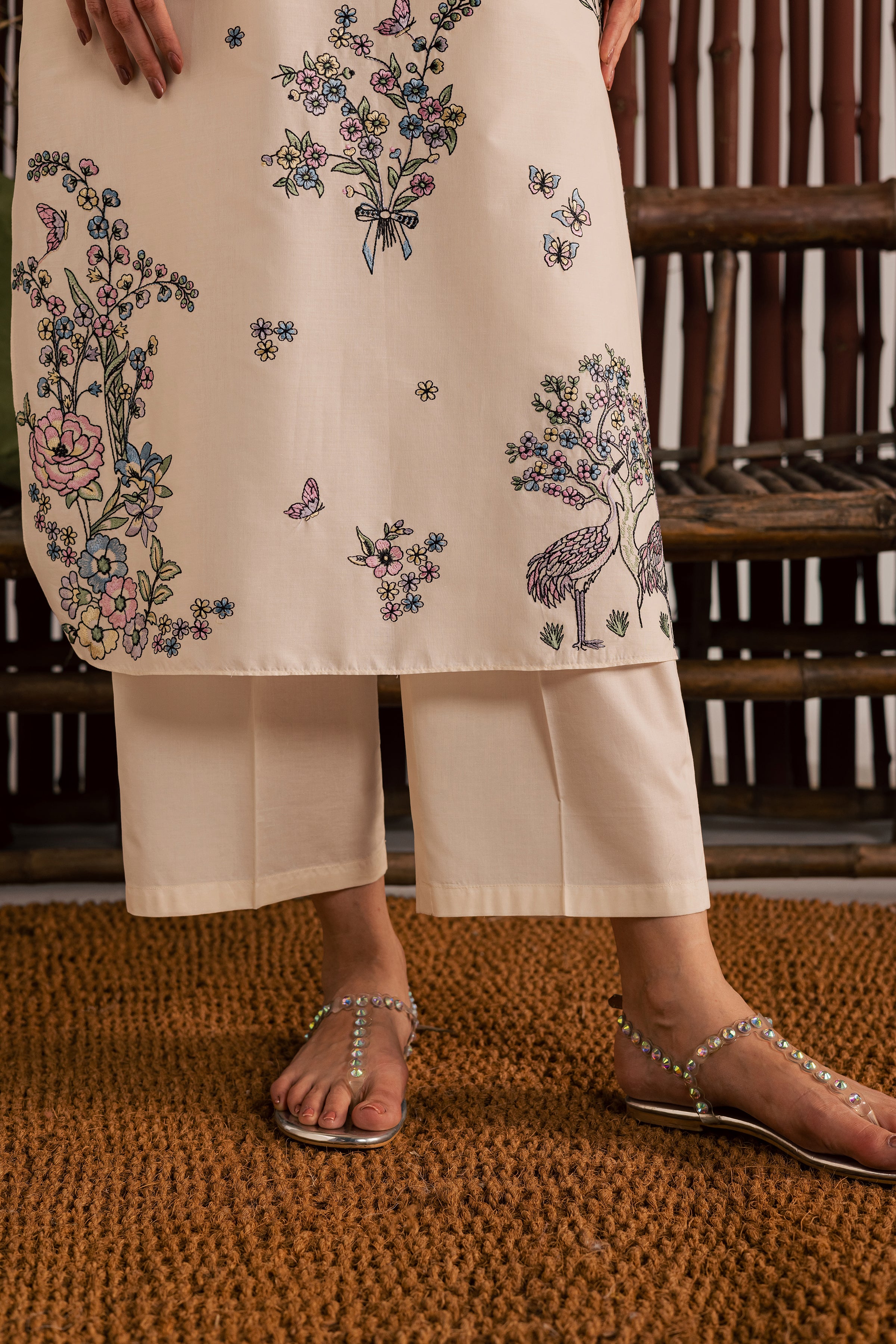 Anne 2Pc - Embroidered Lawn Dress EverydayEdit26 BATIK XS / White Swan / Pima Lawn-S / White Swan / Pima Lawn-M / White Swan / Pima Lawn-L / White Swan / Pima Lawn-XL / White Swan / Pima Lawn