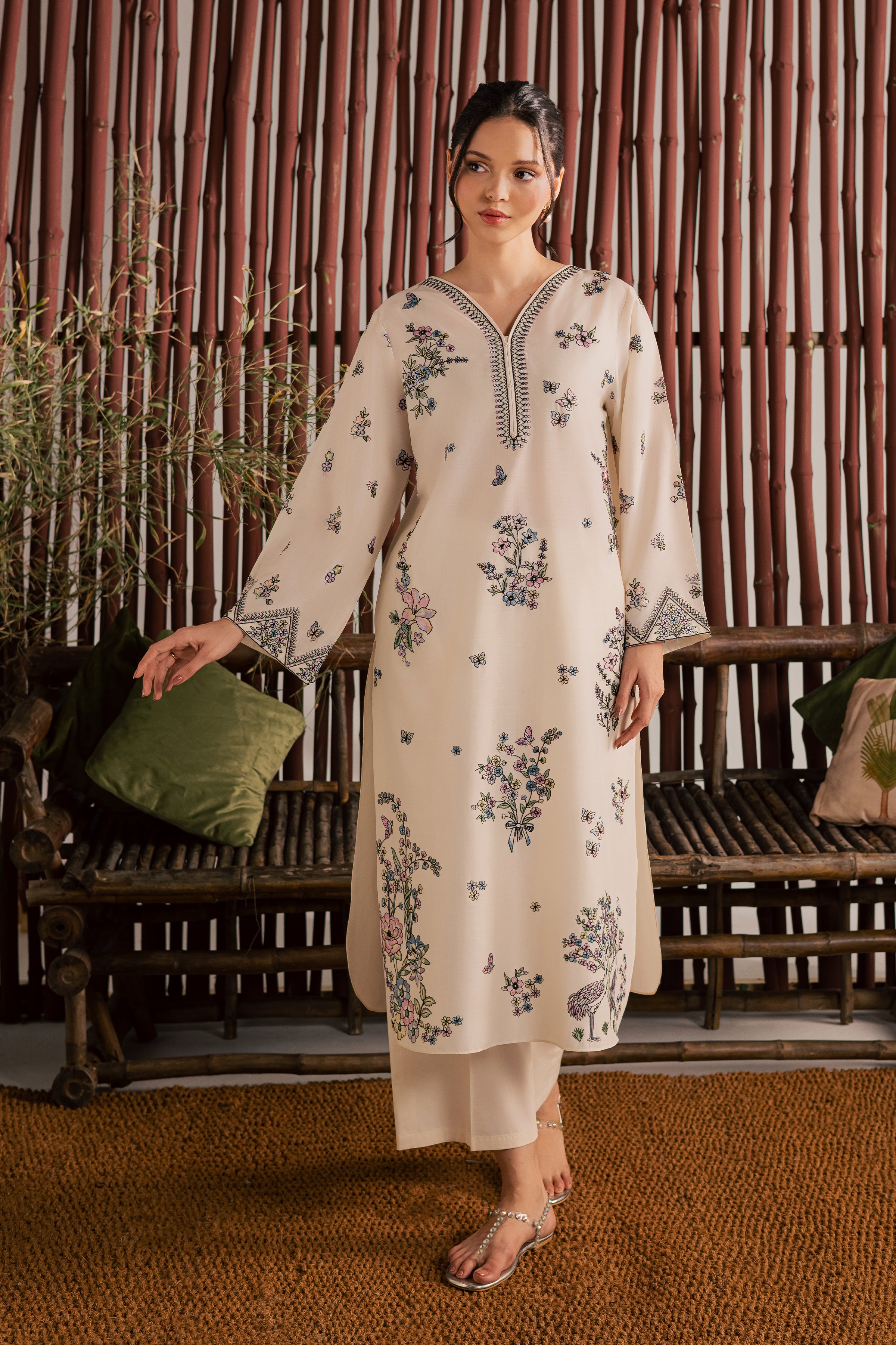 Anne 2Pc - Embroidered Lawn Dress EverydayEdit26 BATIK XS / White Swan / Pima Lawn-S / White Swan / Pima Lawn-M / White Swan / Pima Lawn-L / White Swan / Pima Lawn-XL / White Swan / Pima Lawn