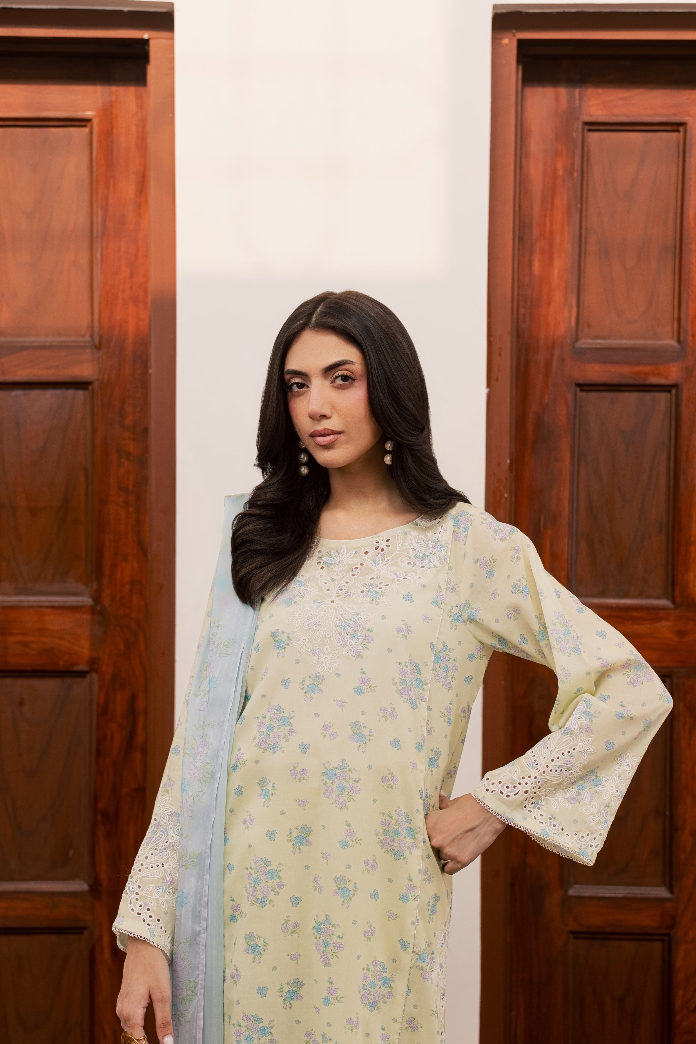Armeen 3Pc - Printed Lawn Dress BATIKSS26 BATIK XS / Lemon Yellow / Lawn-S / Lemon Yellow / Lawn-M / Lemon Yellow / Lawn-L / Lemon Yellow / Lawn-XL / Lemon Yellow / Lawn