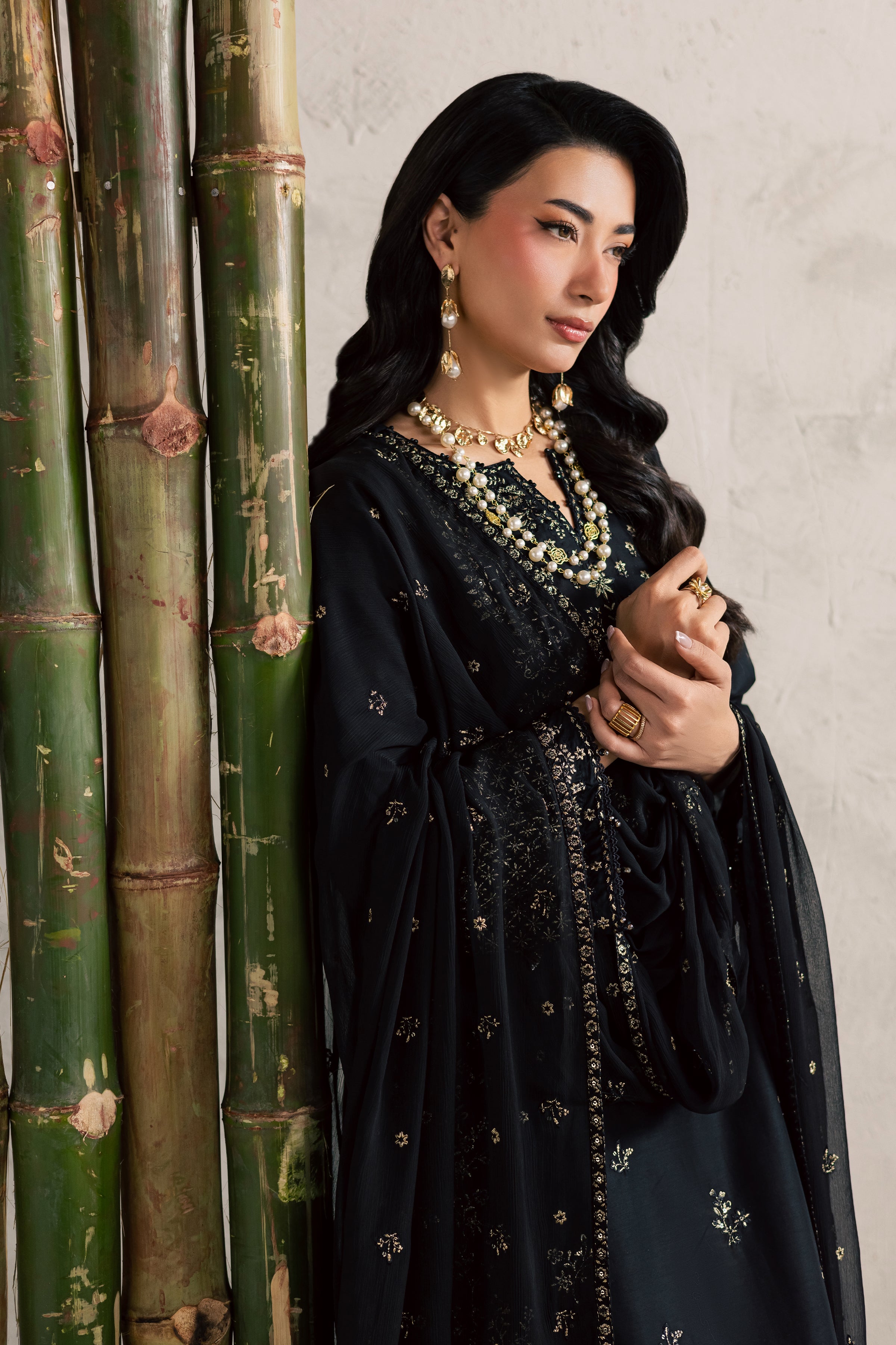 Ash 3Pc - Festive Embroidered Lawn BATIKEID2026 BATIK XS / Black / Pima Lawn-S / Black / Pima Lawn-M / Black / Pima Lawn-L / Black / Pima Lawn-XL / Black / Pima Lawn