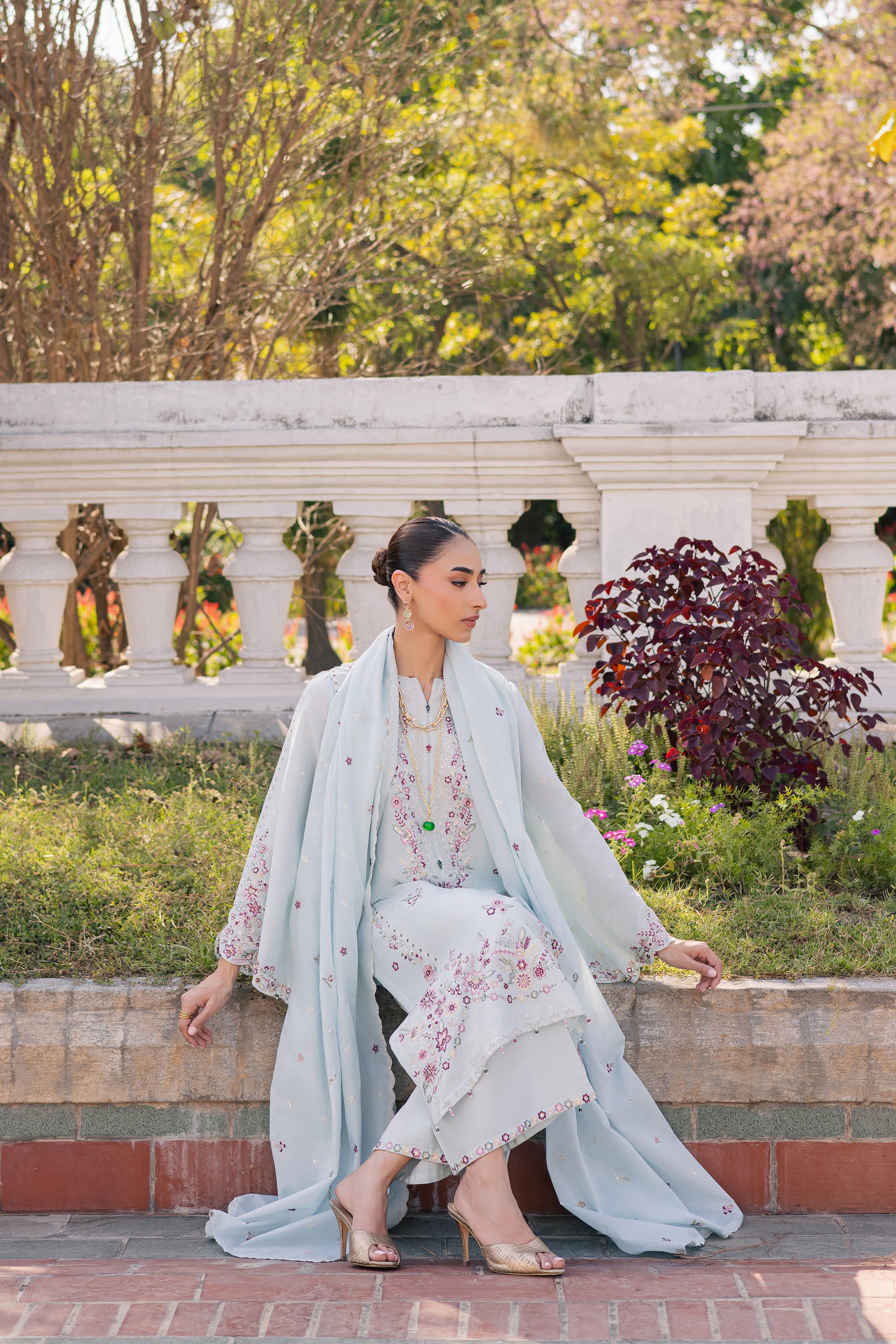 Asmaar 3Pc - Festive Embroidered Lawn BATIKSS26 BATIK XS / Blue / Pima Lawn-S / Blue / Pima Lawn-M / Blue / Pima Lawn-L / Blue / Pima Lawn-XL / Blue / Pima Lawn