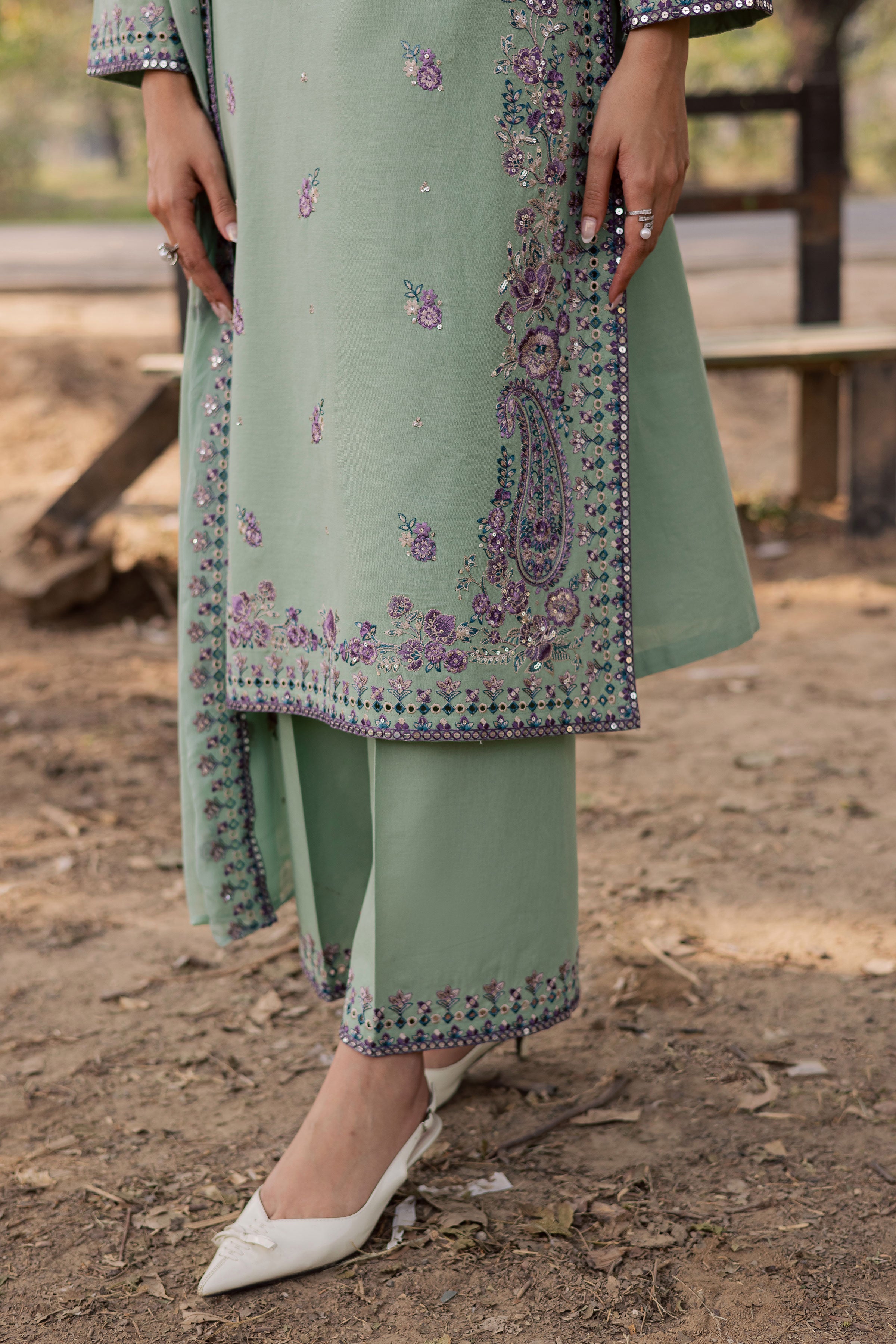 Asmira Lilac 3Pc - Embroidered Khaddar Dress BATIK WINTER PRET 2025 BATIK XS / Sea Green / Khaddar-S / Sea Green / Khaddar-M / Sea Green / Khaddar-L / Sea Green / Khaddar-XL / Sea Green / Khaddar