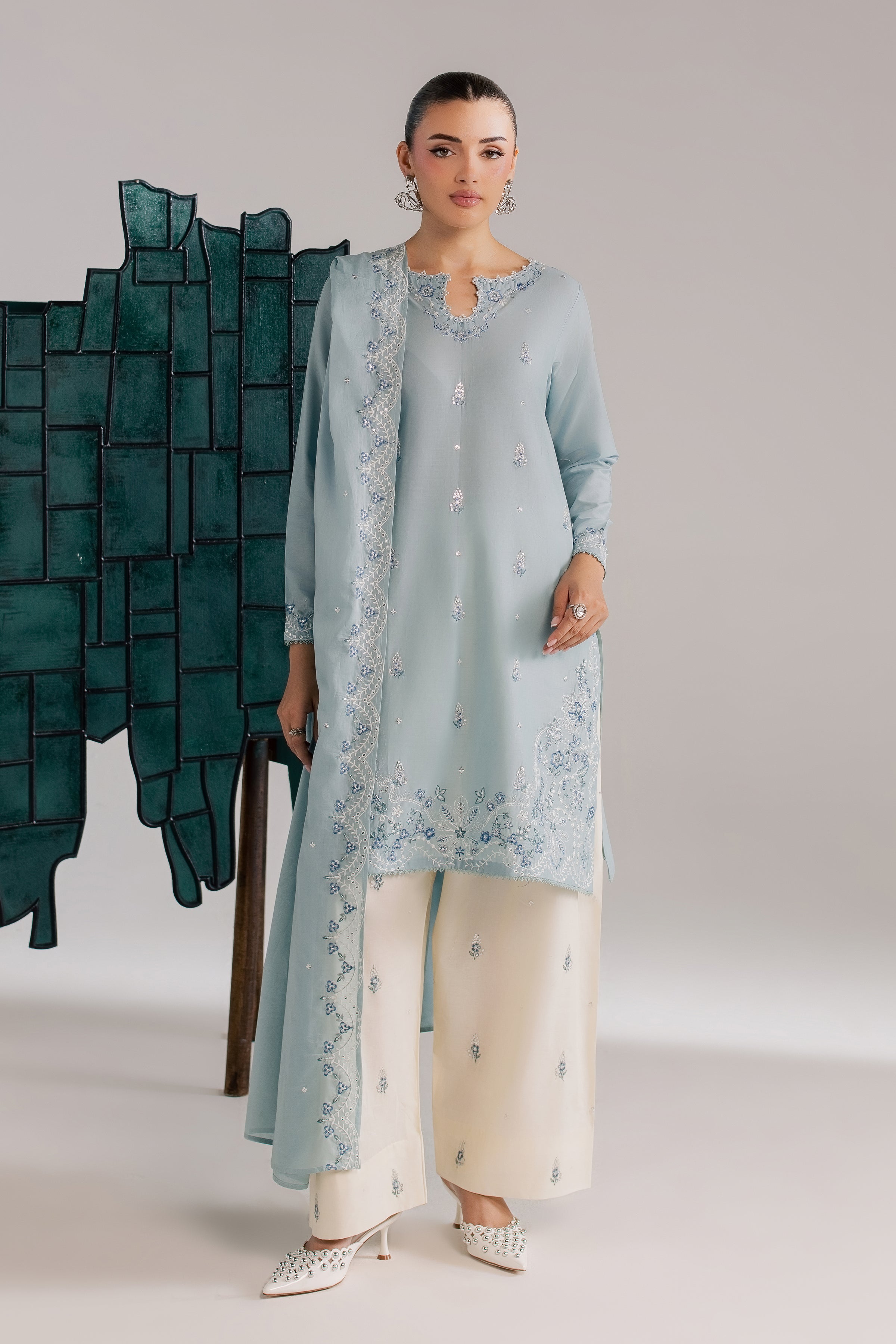 Astola 3Pc - Luxury Embroidered Lawn BATIKSS26 BATIK XS / Stone Blue / Pima Lawn-S / Stone Blue / Pima Lawn-M / Stone Blue / Pima Lawn-L / Stone Blue / Pima Lawn-XL / Stone Blue / Pima Lawn