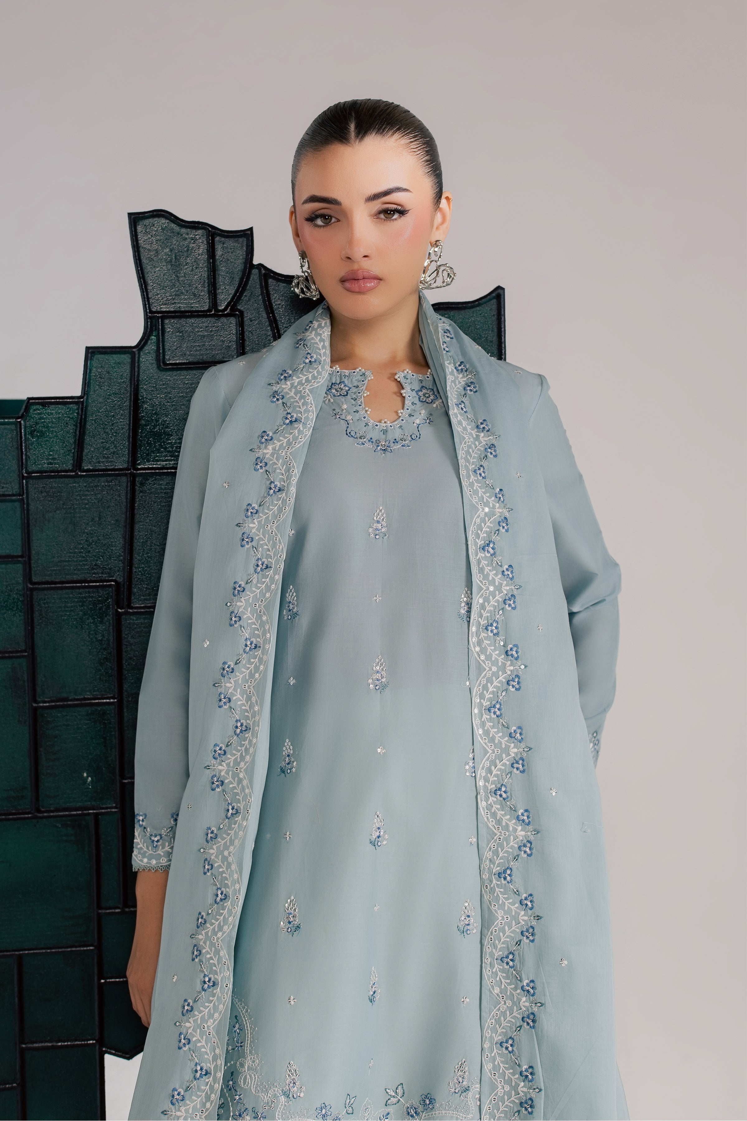 Astola 3Pc - Luxury Embroidered Lawn BATIKSS26 BATIK XS / Stone Blue / Pima Lawn-S / Stone Blue / Pima Lawn-M / Stone Blue / Pima Lawn-L / Stone Blue / Pima Lawn-XL / Stone Blue / Pima Lawn