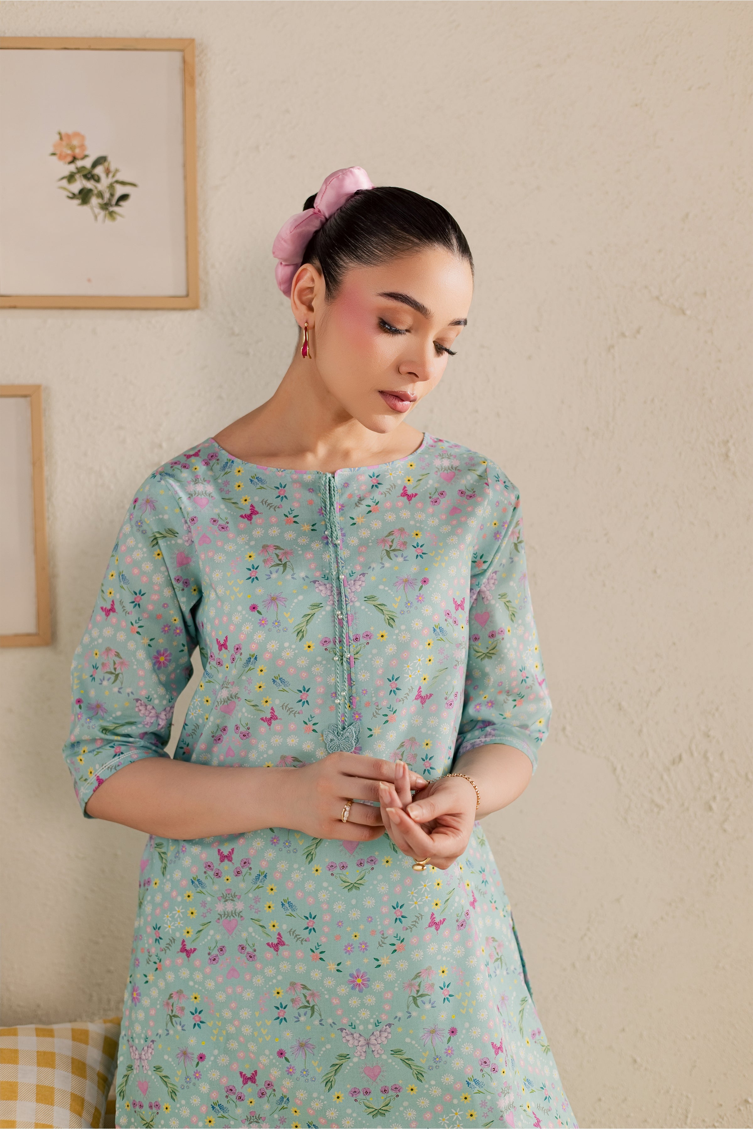 Atom 2Pc - Printed Lawn Dress BATIKSS26 BATIK XS / Blue / Lawn-S / Blue / Lawn-M / Blue / Lawn-L / Blue / Lawn-XL / Blue / Lawn