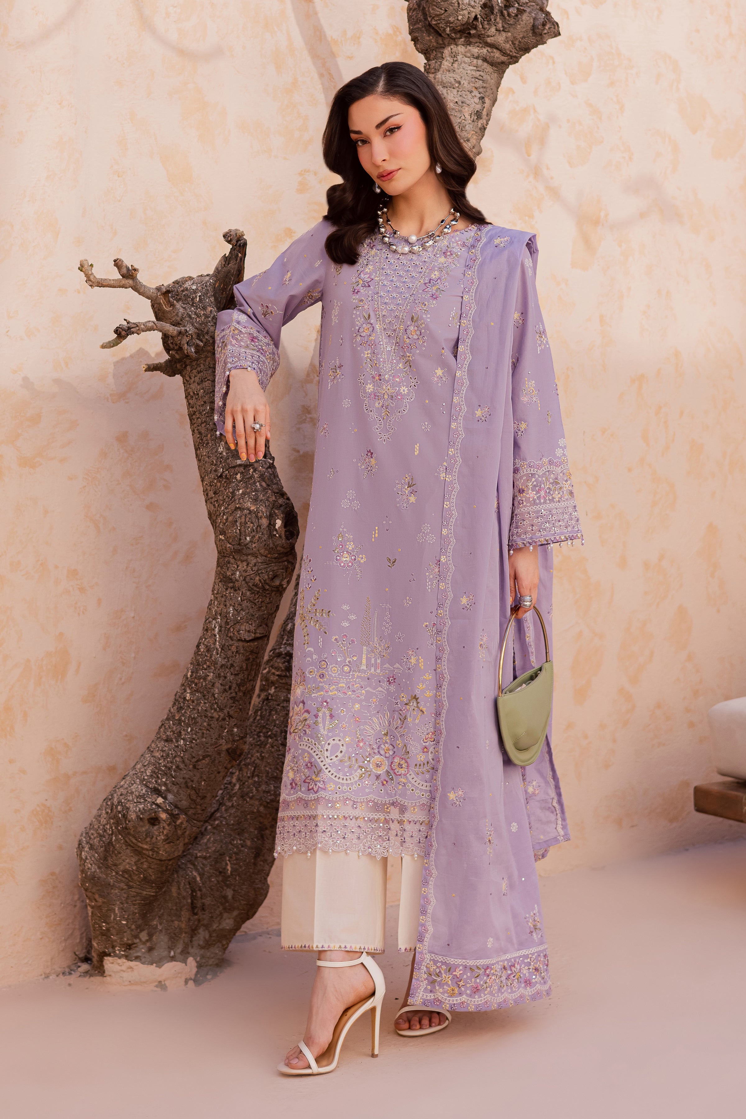 Bagh 3Pc - Festive Embroidered Lawn BATIKEID2026 BATIK XS / Lilac / Pima Lawn-S / Lilac / Pima Lawn-M / Lilac / Pima Lawn-L / Lilac / Pima Lawn-XL / Lilac / Pima Lawn