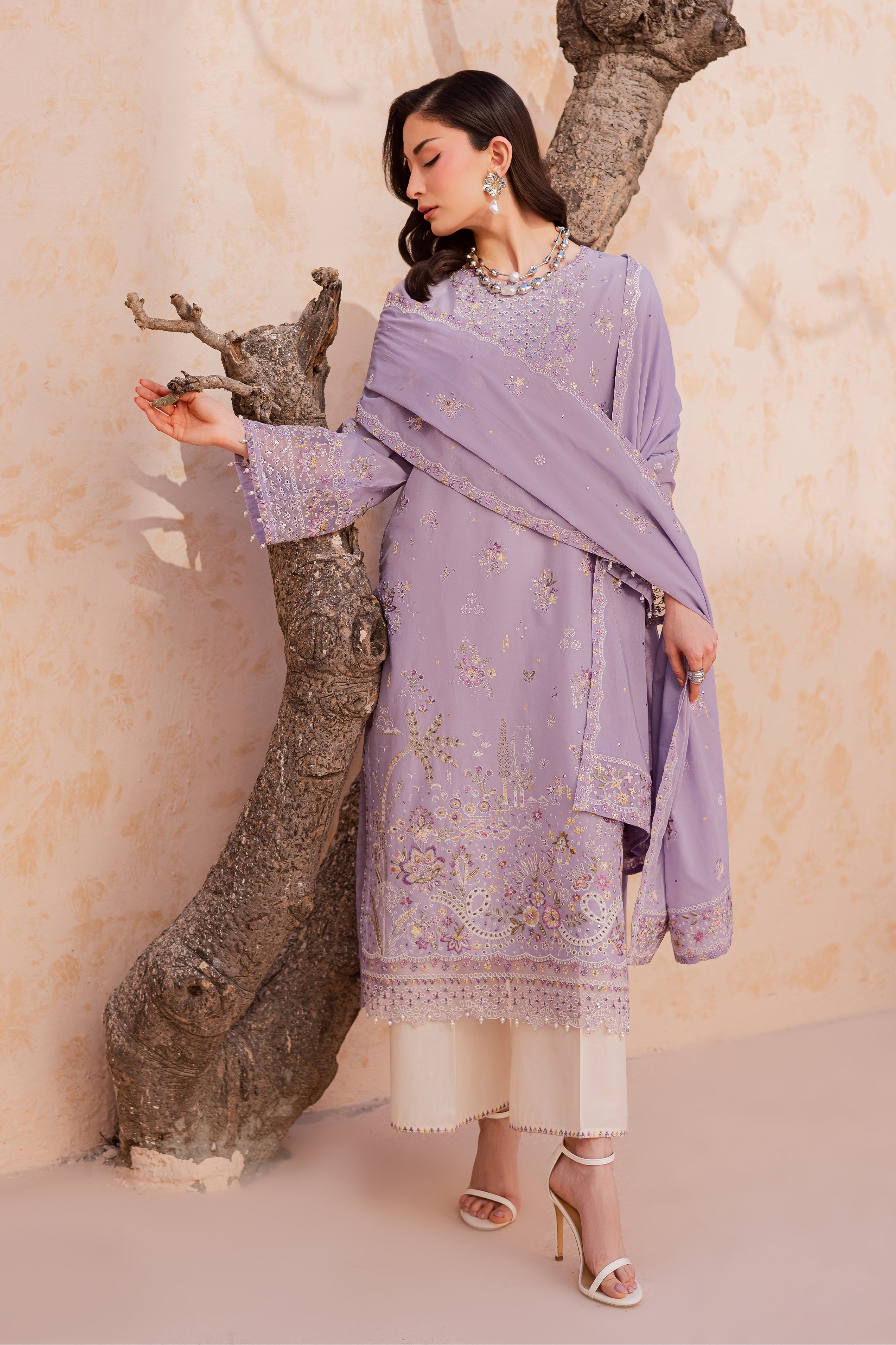 Bagh 3Pc - Festive Embroidered Lawn BATIKEID2026 BATIK XS / Lilac / Pima Lawn-S / Lilac / Pima Lawn-M / Lilac / Pima Lawn-L / Lilac / Pima Lawn-XL / Lilac / Pima Lawn