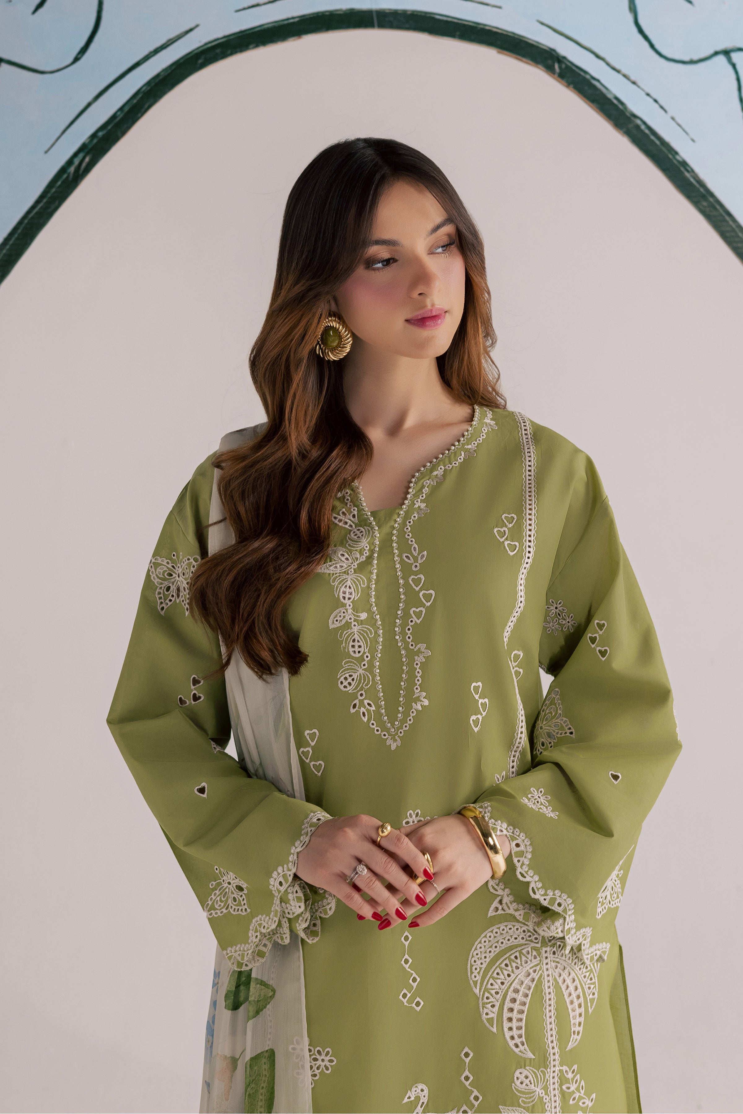 Bano Sakhi 3Pc - Embroidered Lawn Dress EverydayEdit26 BATIK XS / Green Yellow / Pima Lawn-S / Green Yellow / Pima Lawn-M / Green Yellow / Pima Lawn-L / Green Yellow / Pima Lawn-XL / Green Yellow / Pima Lawn