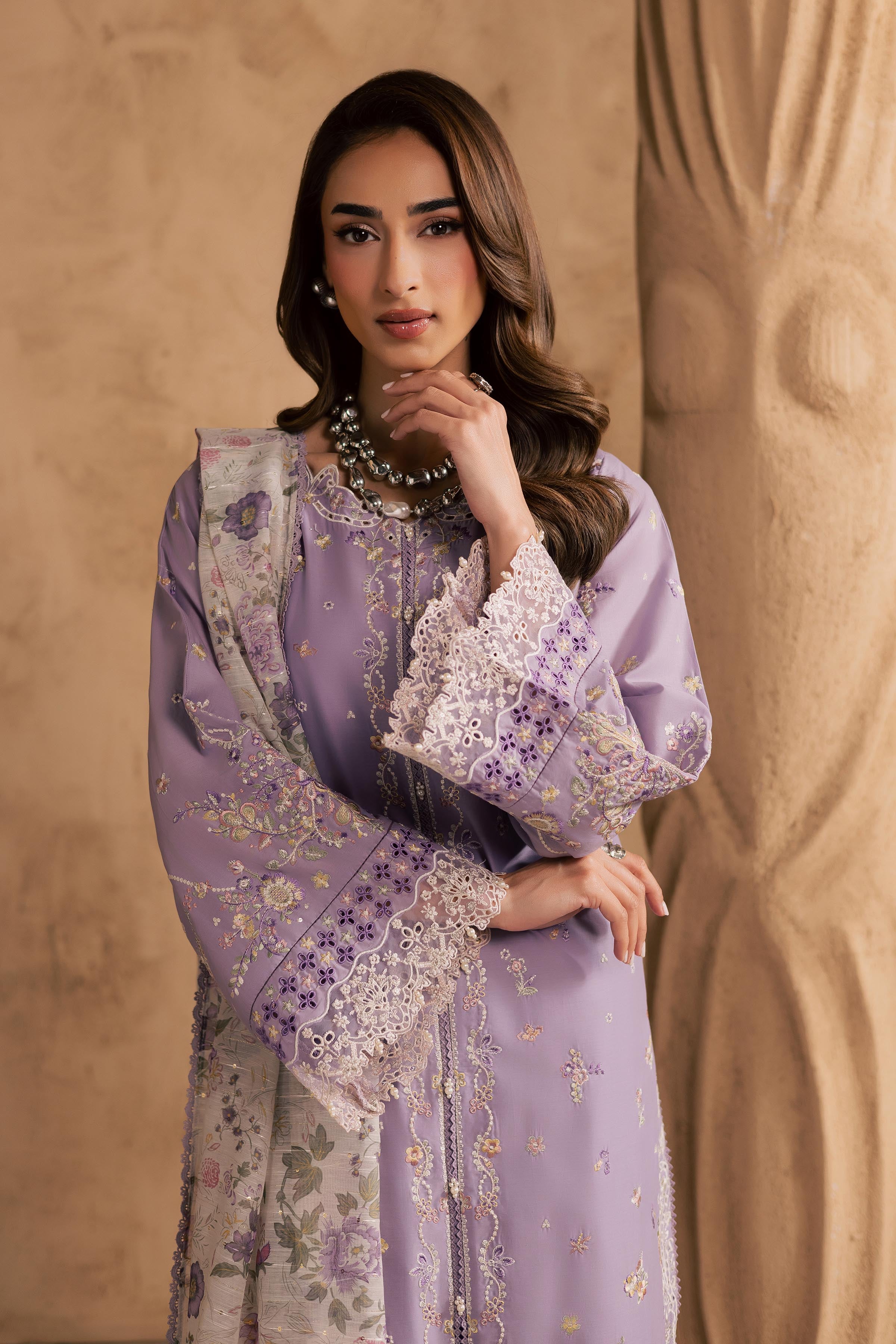 Belfast 3Pc - Embroidered Festive Pret BATIKSS26 BATIK XS / Lilac / Pima Lawn-S / Lilac / Pima Lawn-M / Lilac / Pima Lawn-L / Lilac / Pima Lawn-XL / Lilac / Pima Lawn