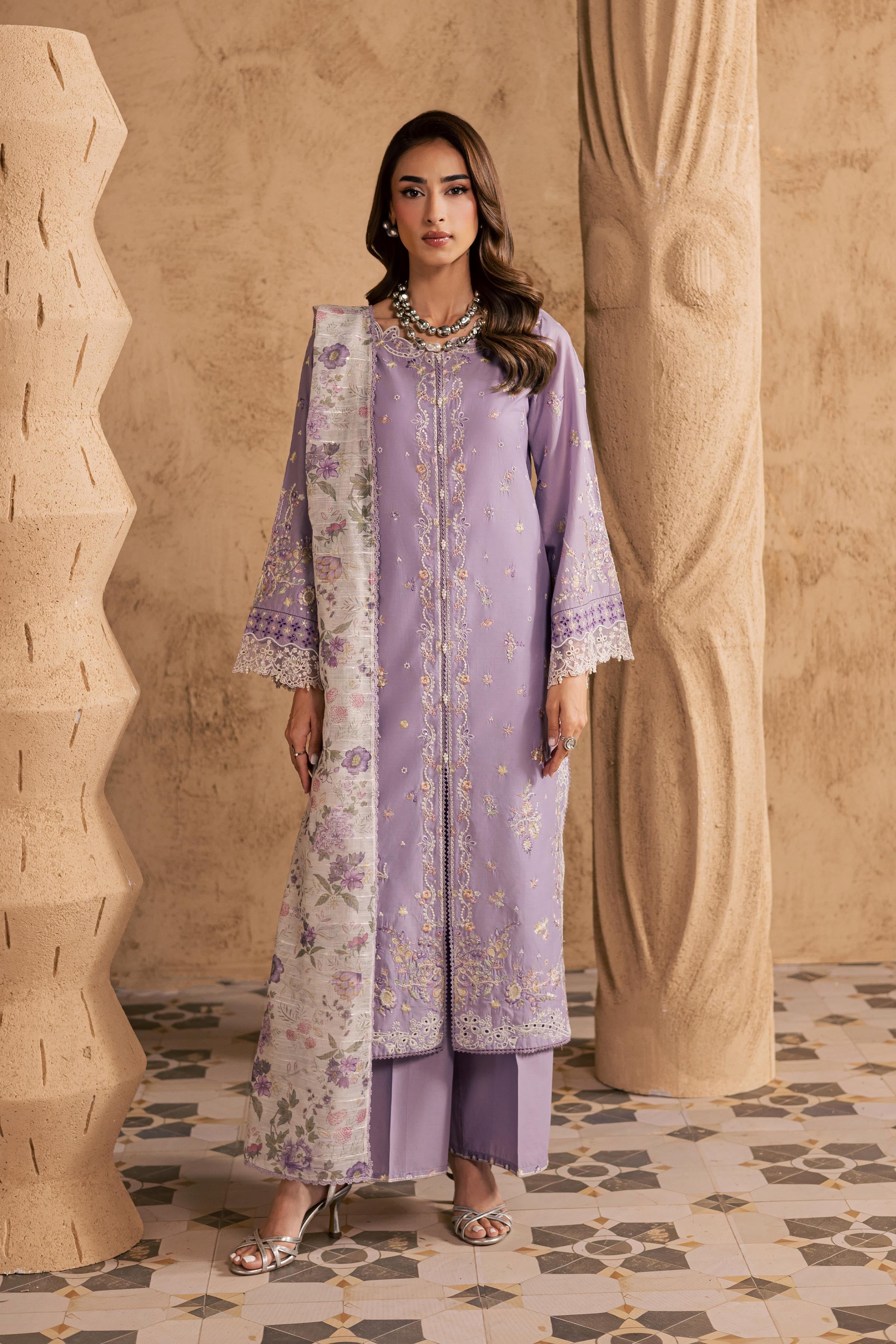 Belfast 3Pc - Embroidered Festive Pret BATIKSS26 BATIK XS / Lilac / Pima Lawn-S / Lilac / Pima Lawn-M / Lilac / Pima Lawn-L / Lilac / Pima Lawn-XL / Lilac / Pima Lawn