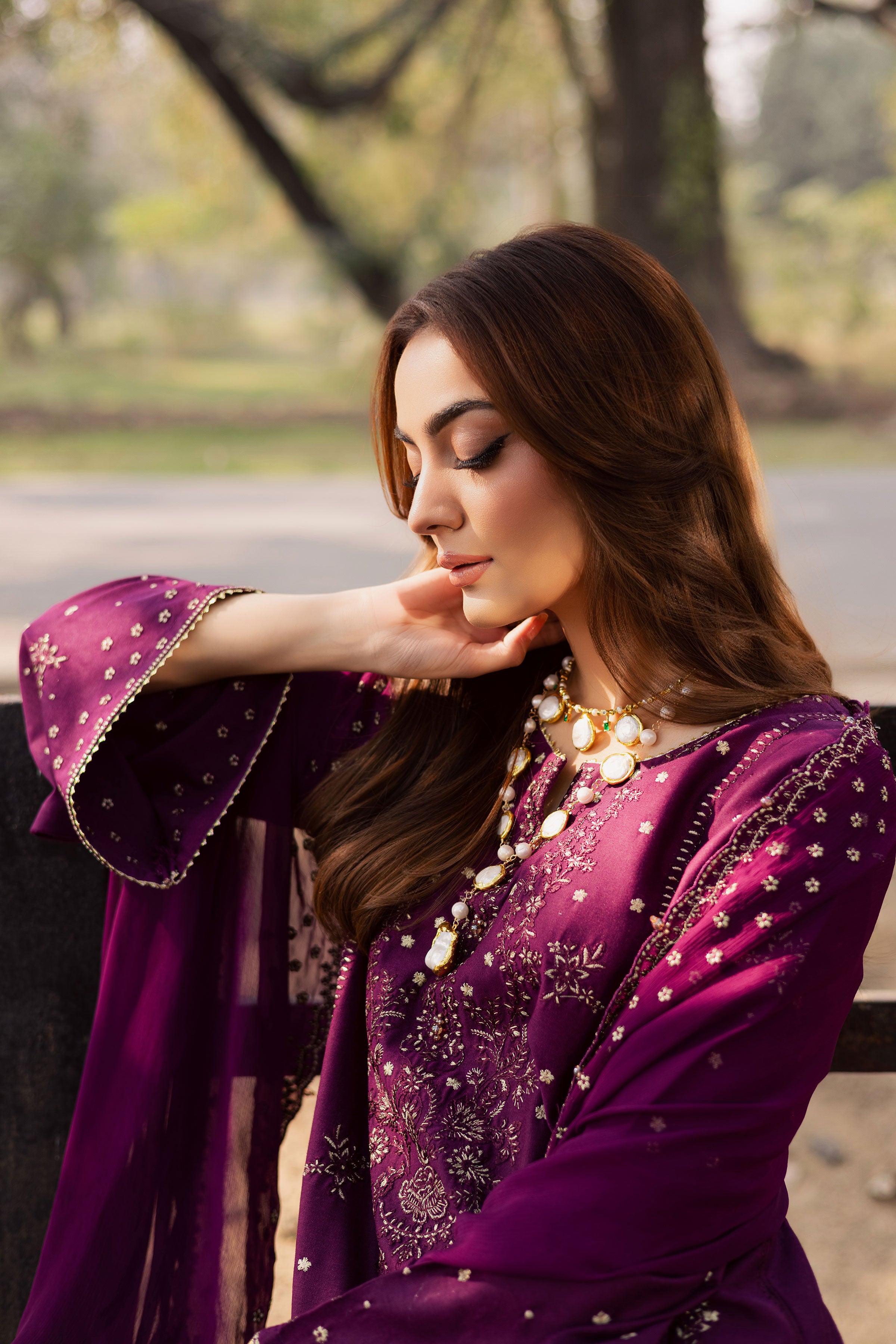 Berlin 3Pc - Embroidered Khaddar Dress BATIK WINTER PRET 2025 BATIK XS / Purple / Khaddar-S / Purple / Khaddar-M / Purple / Khaddar-L / Purple / Khaddar-XL / Purple / Khaddar