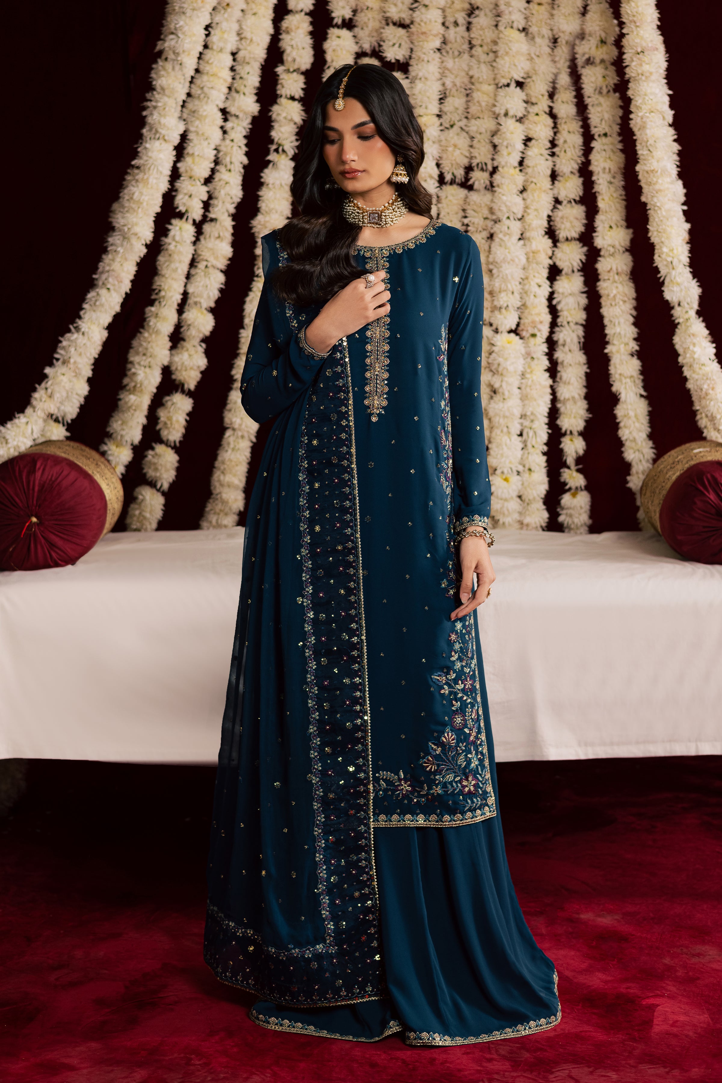 Bexley 3Pc - Wedding Formal Dress BATIKSTUDIO2025 BATIK S / Prussian / Georgette-M / Prussian / Georgette-L / Prussian / Georgette