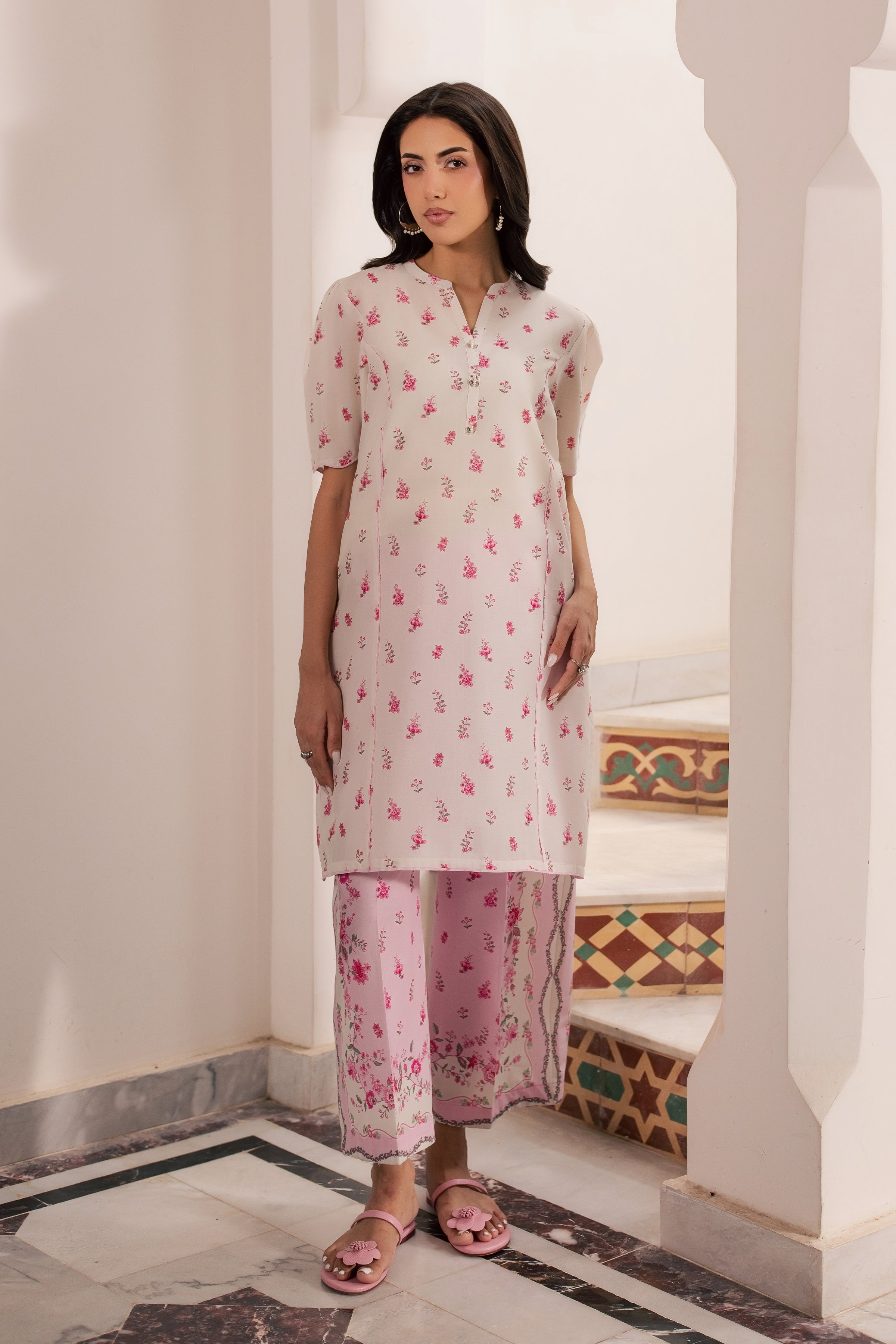 Biscoff 2Pc - Printed Lawn Dress BATIKSS26 BATIK XS / Off White / Lawn-S / Off White / Lawn-M / Off White / Lawn-L / Off White / Lawn-XL / Off White / Lawn