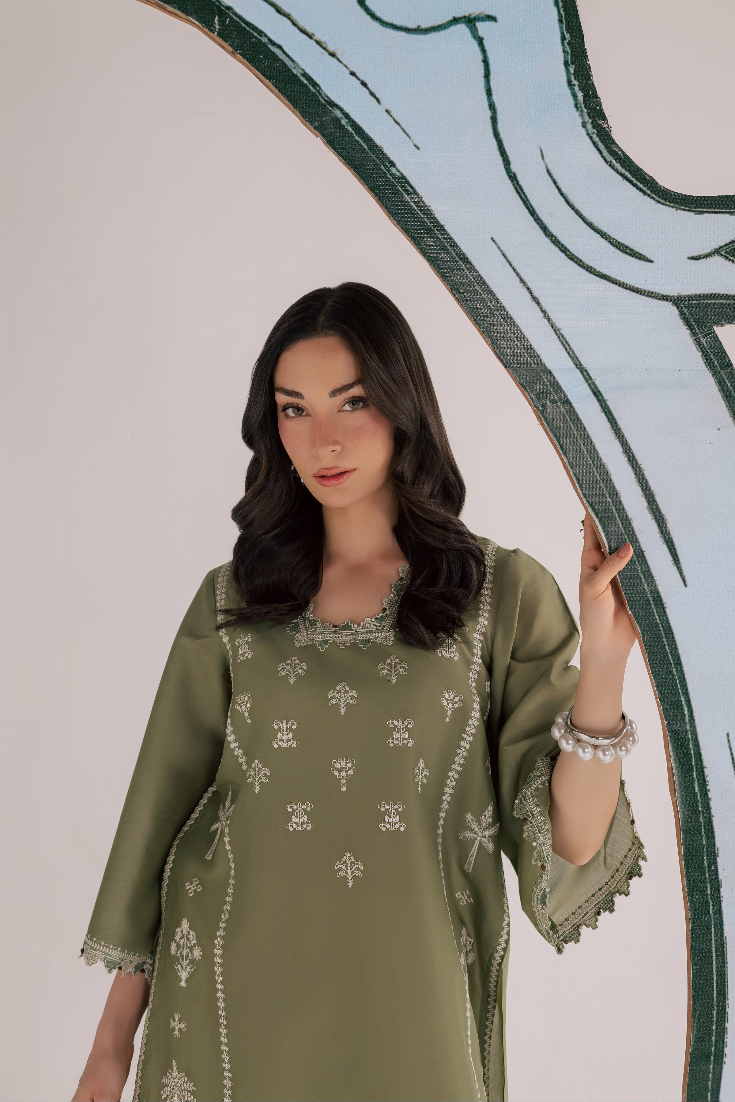 Bismil 2Pc - Embroidered Lawn Dress EverydayEdit26 BATIK XS / Moss / Pima Lawn-S / Moss / Pima Lawn-M / Moss / Pima Lawn-L / Moss / Pima Lawn-XL / Moss / Pima Lawn
