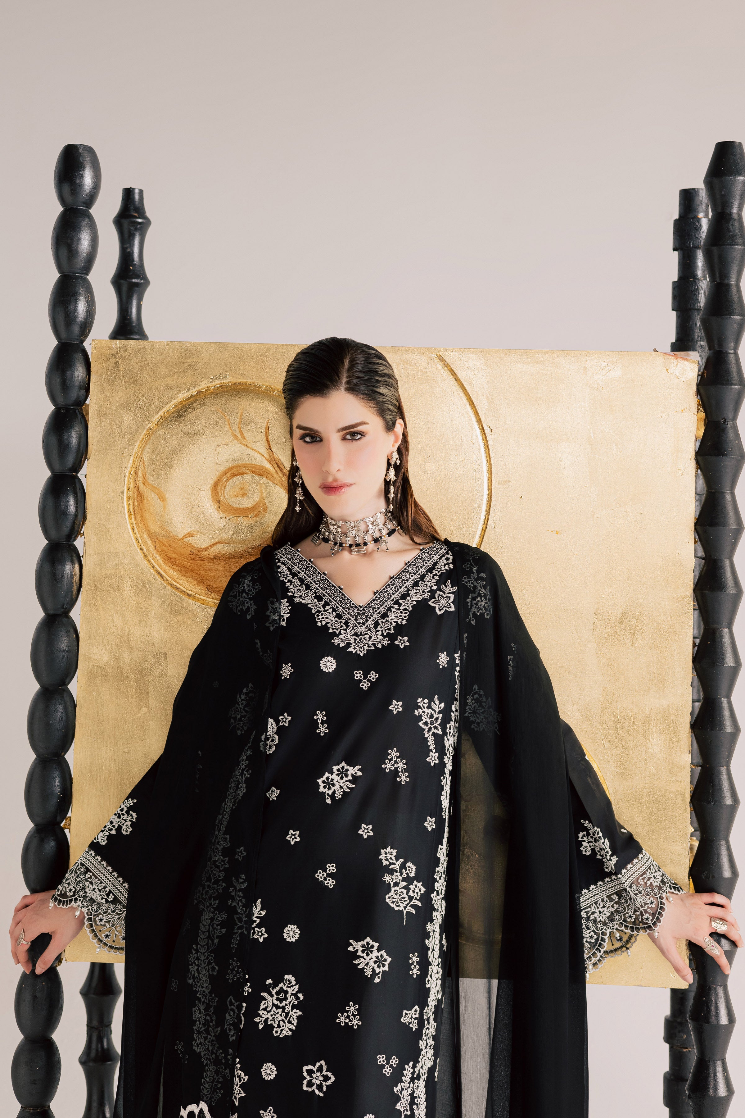 Black Aura 3Pc - Festive Eid Pret BATIKSS26 BATIK XS / Black / Pima Lawn-S / Black / Pima Lawn-M / Black / Pima Lawn-L / Black / Pima Lawn-XL / Black / Pima Lawn