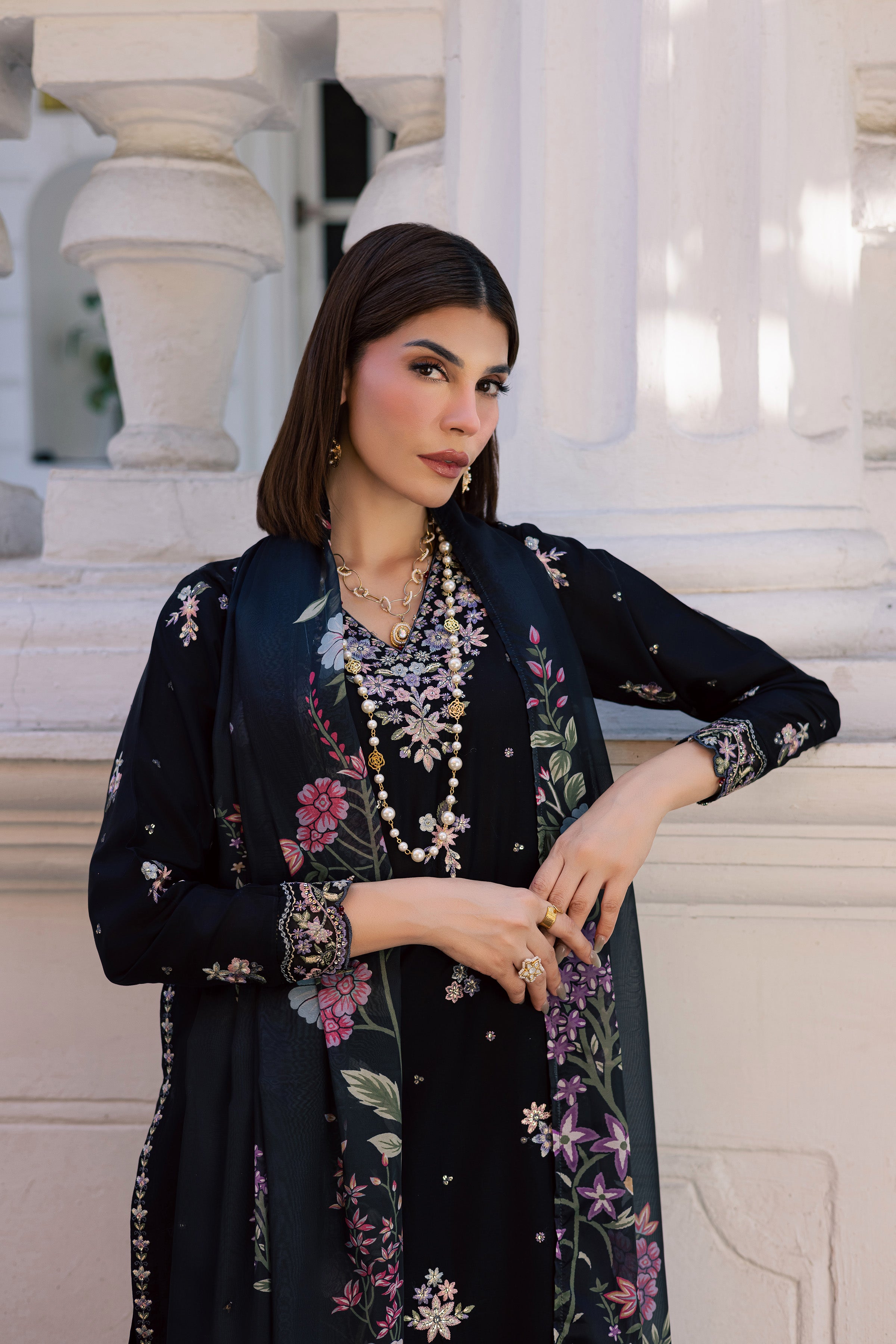 Black Heer 3Pc - Festive Embroidered Lawn BATIKSS26 BATIK XS / Black / Pima Lawn-S / Black / Pima Lawn-M / Black / Pima Lawn-L / Black / Pima Lawn-XL / Black / Pima Lawn