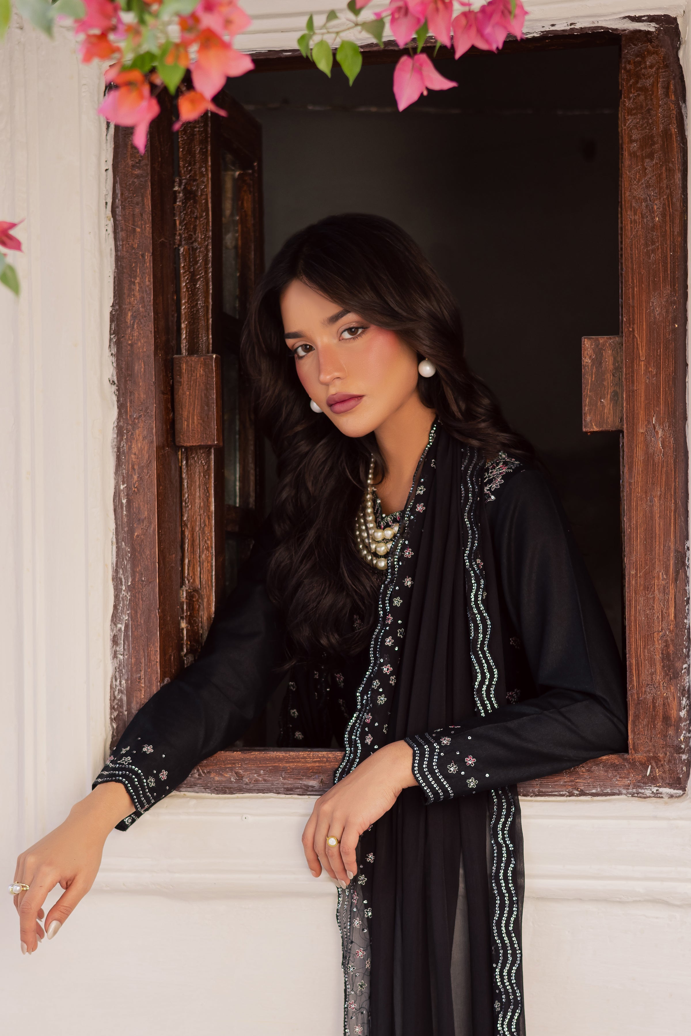 Black Mastani 3Pc - Embroidered Karandi Dress BATIK WINTER PRET 2025 BATIK XS / Black / Karandi-S / Black / Karandi-M / Black / Karandi-L / Black / Karandi-XL / Black / Karandi