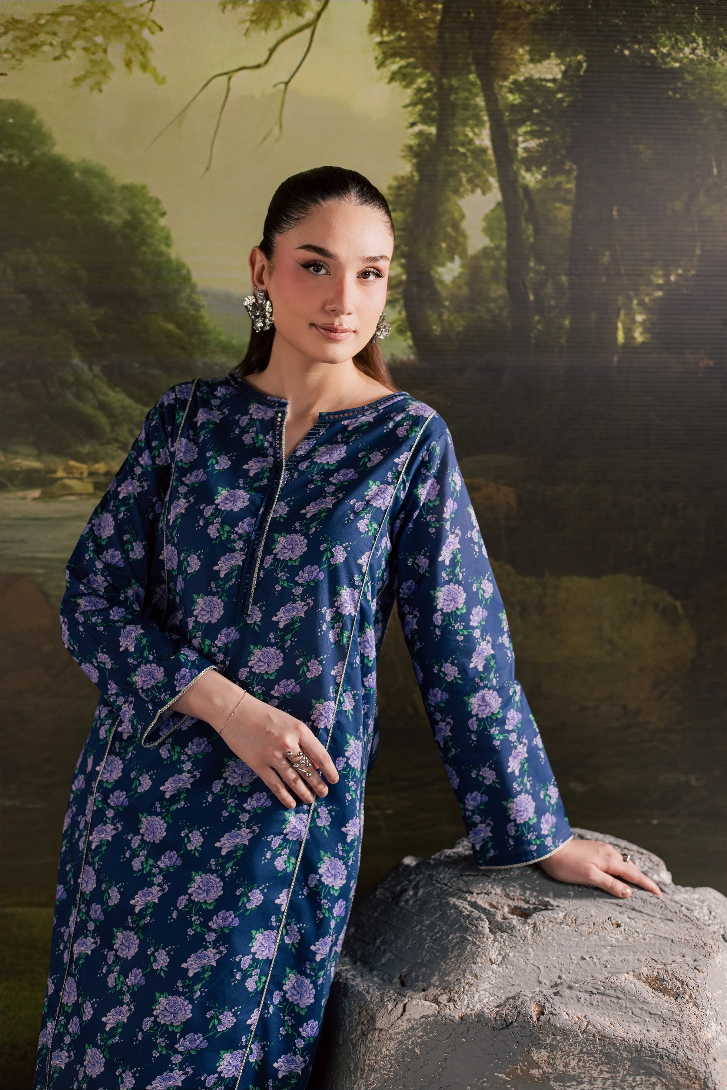 Blue Leah 2Pc - Printed Lawn Dress BATIKSS26 BATIK XS / Blue / Lawn-S / Blue / Lawn-M / Blue / Lawn-L / Blue / Lawn-XL / Blue / Lawn