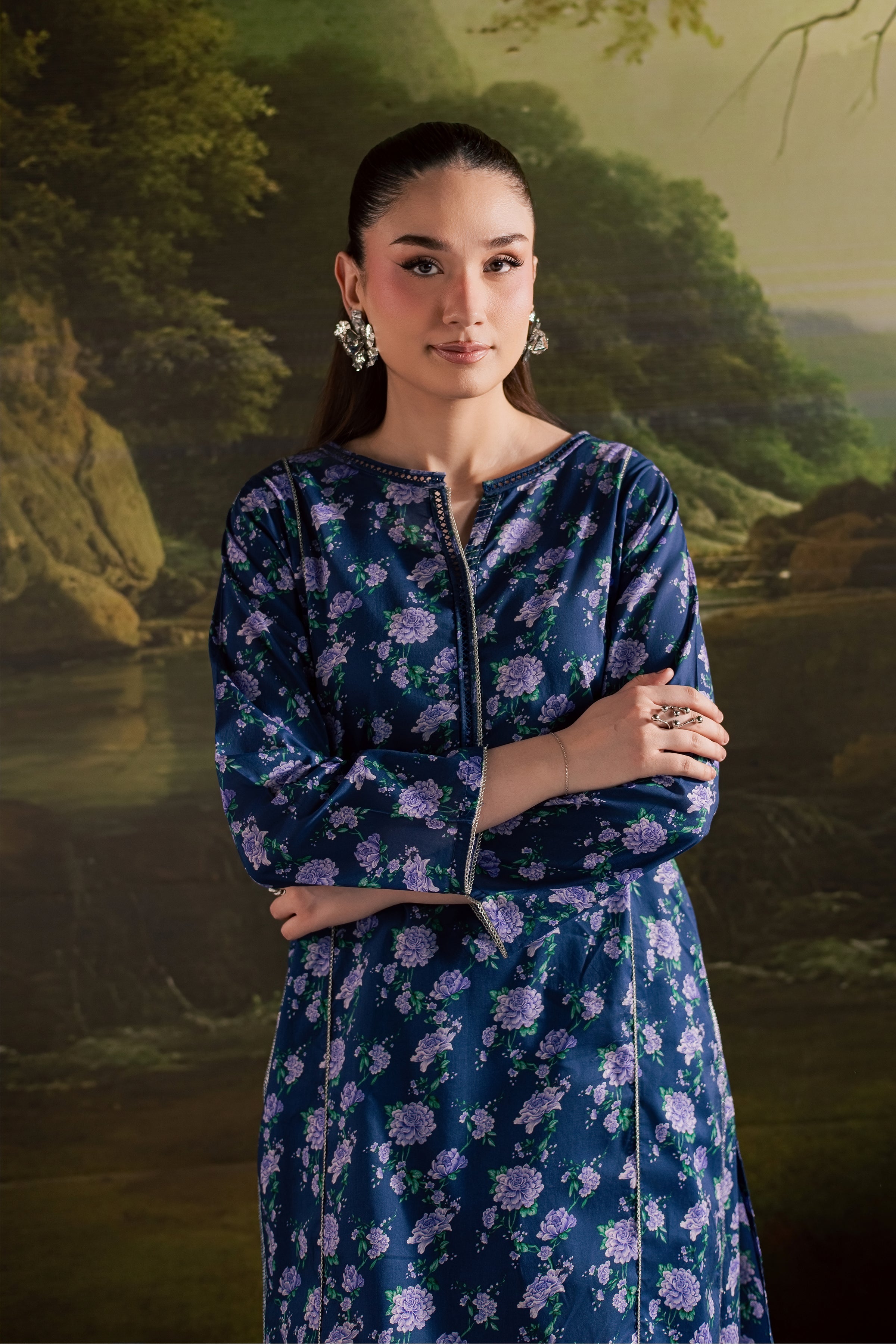 Blue Leah 2Pc - Printed Lawn Dress BATIKSS26 BATIK XS / Blue / Lawn-S / Blue / Lawn-M / Blue / Lawn-L / Blue / Lawn-XL / Blue / Lawn
