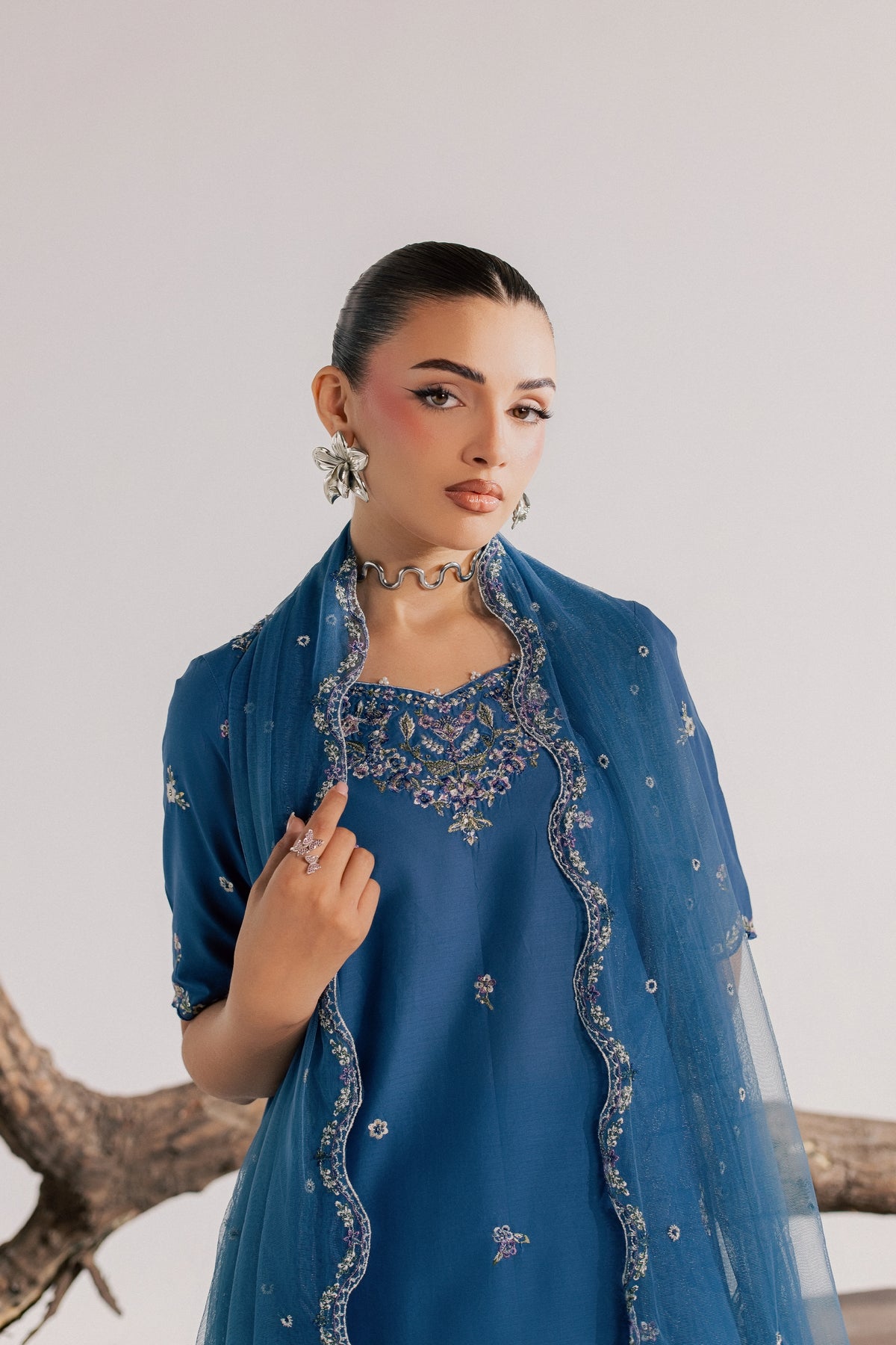 Blue Neelum 3Pc - Luxury Embroidered Lawn BATIKSS26 BATIK XS / Cobalt / Pima Lawn-S / Cobalt / Pima Lawn-M / Cobalt / Pima Lawn-L / Cobalt / Pima Lawn-XL / Cobalt / Pima Lawn