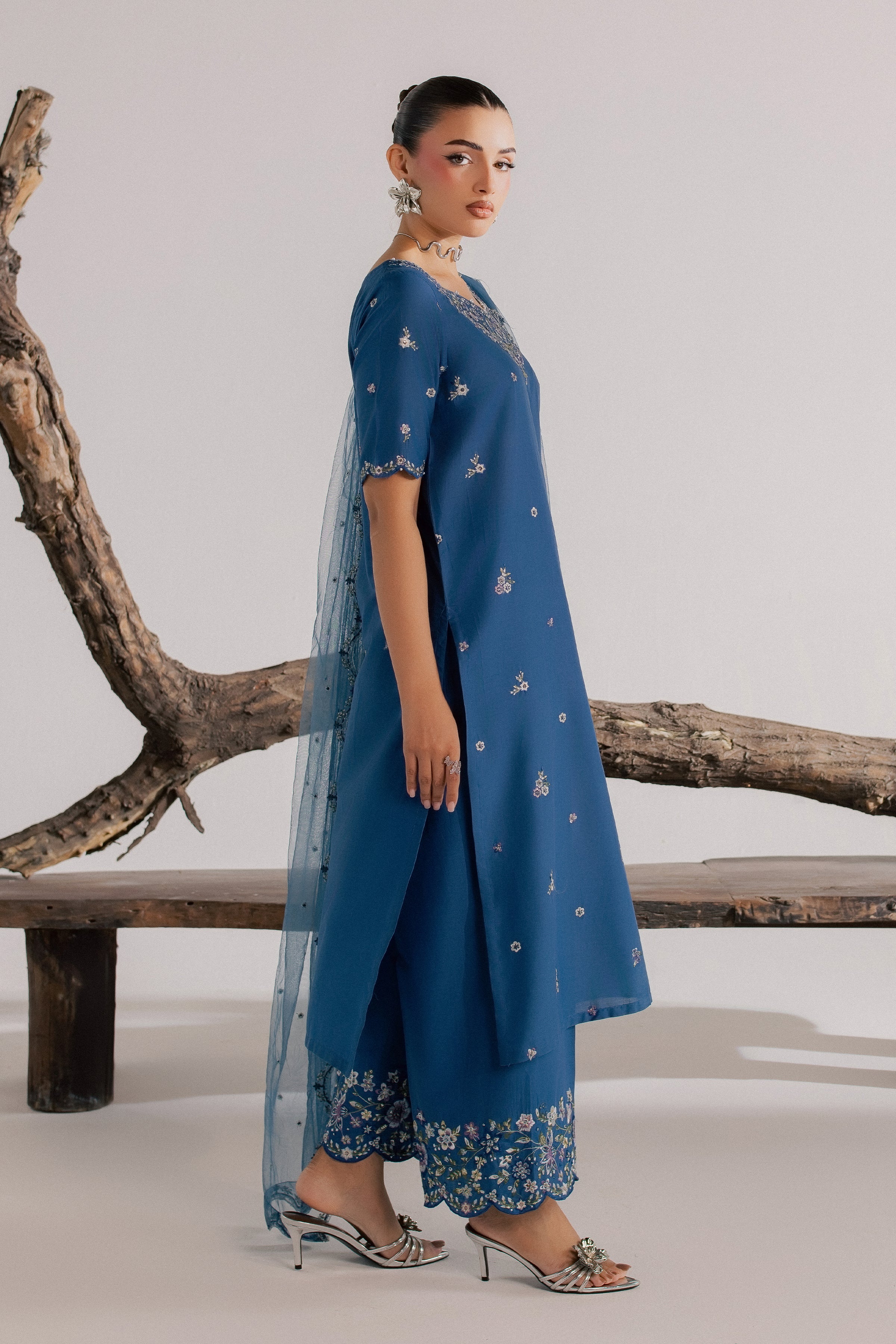 Blue Neelum 3Pc - Luxury Embroidered Lawn BATIKSS26 BATIK XS / Cobalt / Pima Lawn-S / Cobalt / Pima Lawn-M / Cobalt / Pima Lawn-L / Cobalt / Pima Lawn-XL / Cobalt / Pima Lawn