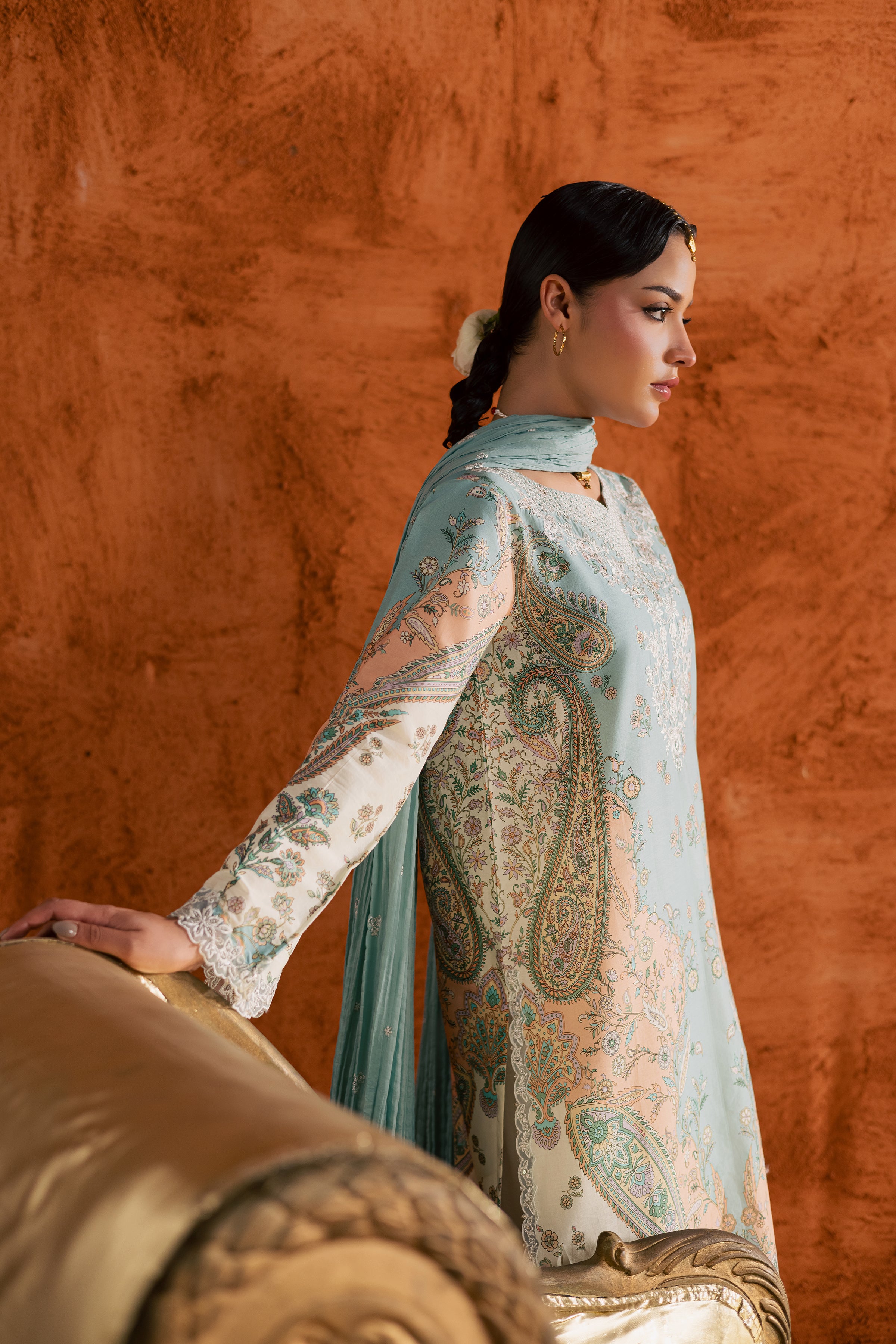 Blue Olaf 3Pc - Printed Lawn Dress BATIKEID2026 BATIK XS / Ocean Blue / Lawn-S / Ocean Blue / Lawn-M / Ocean Blue / Lawn-L / Ocean Blue / Lawn-XL / Ocean Blue / Lawn