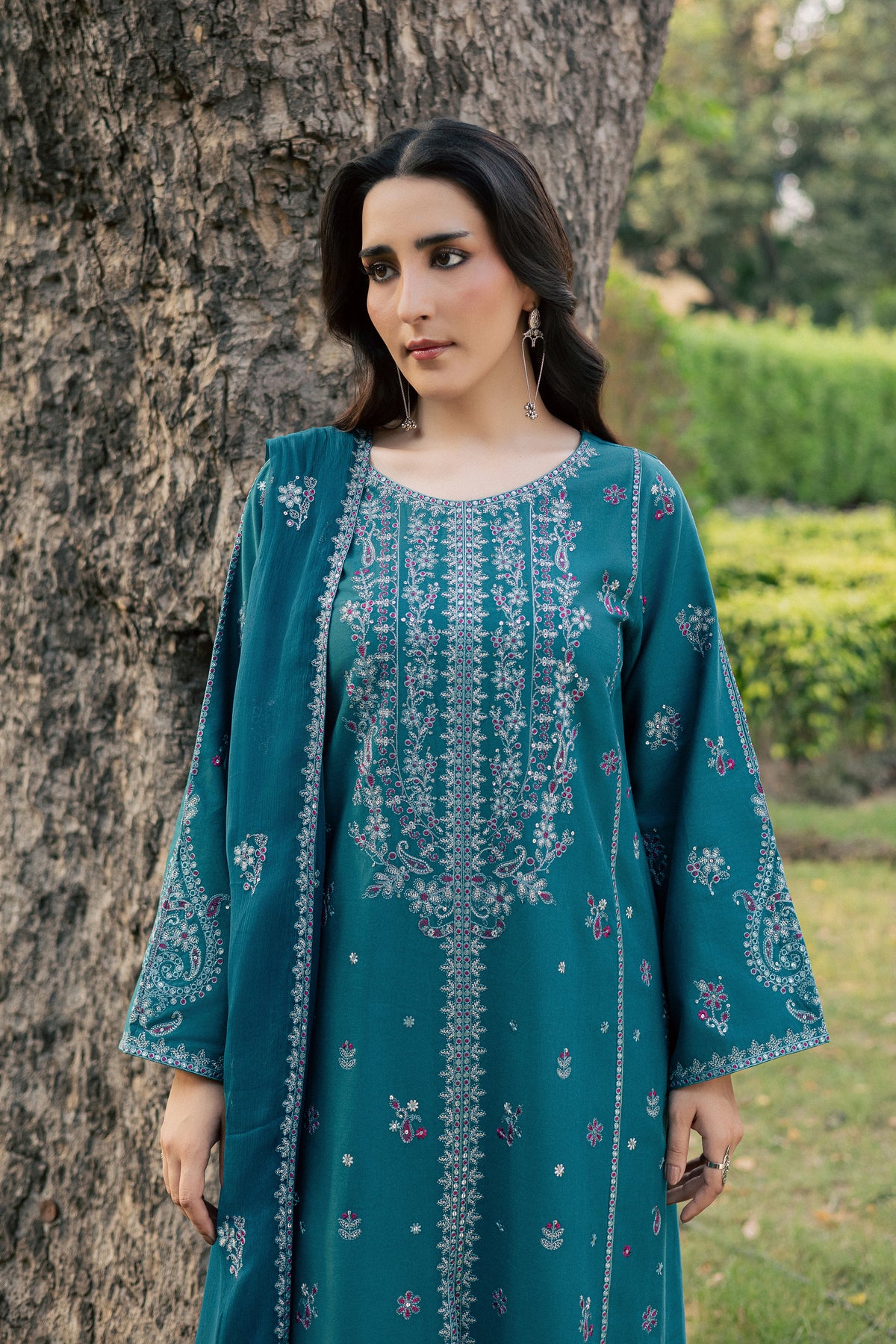 Blue Opaline 3Pc - Embroidered Khaddar Pret PRETKHADDAR2026 BATIK XS / Golf Coast / Khaddar