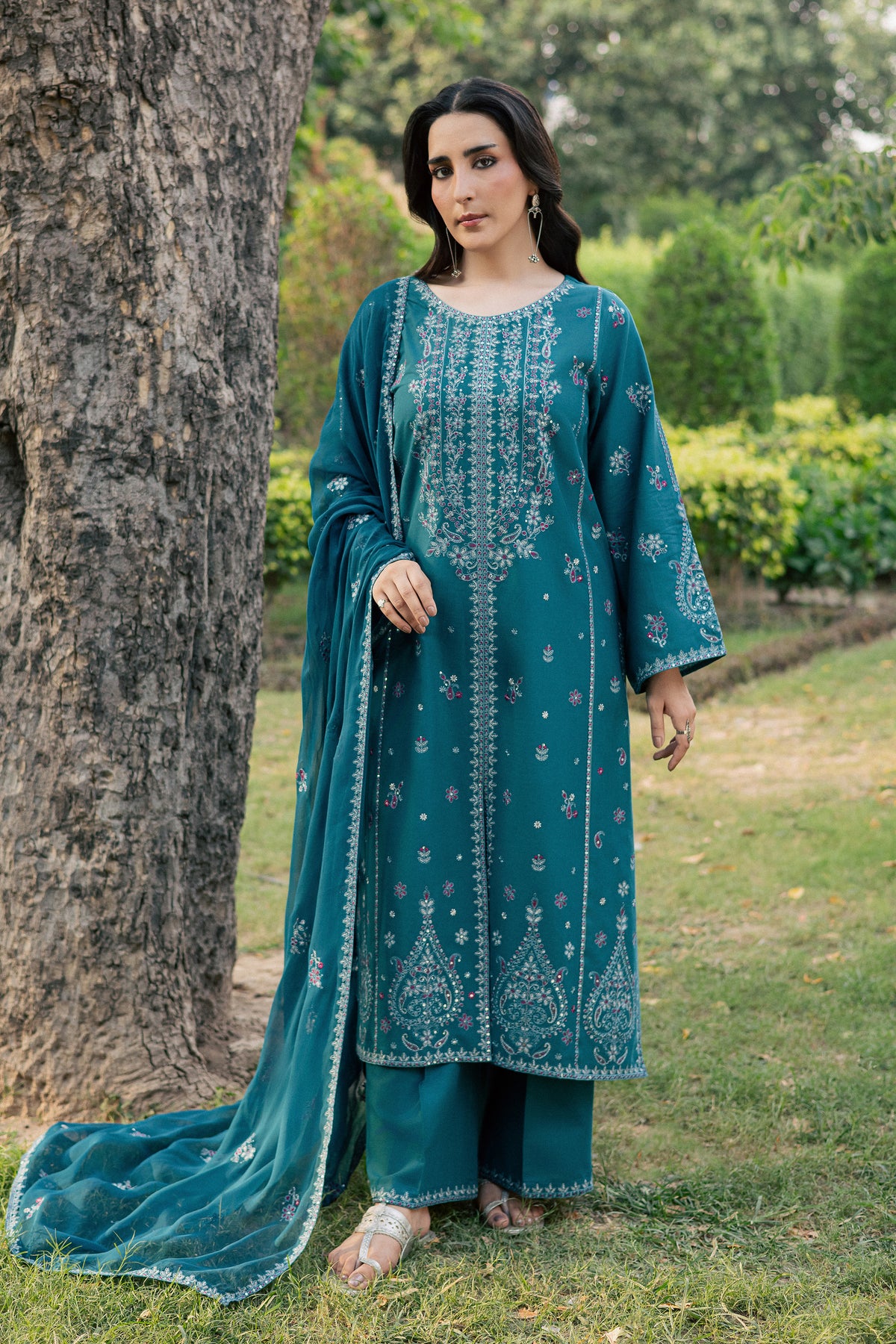 Blue Opaline 3Pc - Embroidered Khaddar Pret PRETKHADDAR2026 BATIK XS / Golf Coast / Khaddar