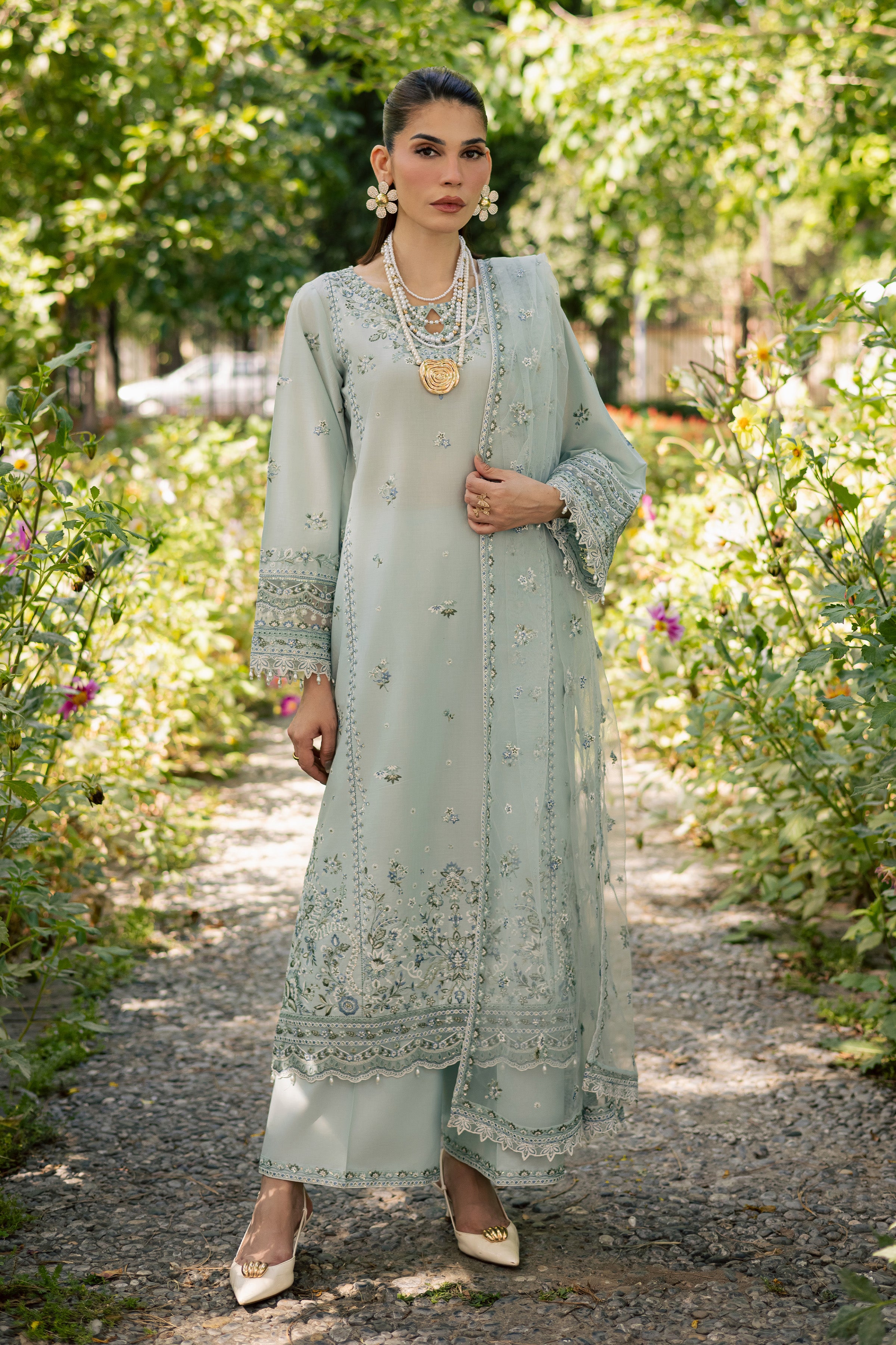 Blue Petra 3Pc - Festive Embroidered Lawn BATIKSS26 BATIK XS / Blue / Pima Lawn-S / Blue / Pima Lawn-M / Blue / Pima Lawn-L / Blue / Pima Lawn-XL / Blue / Pima Lawn