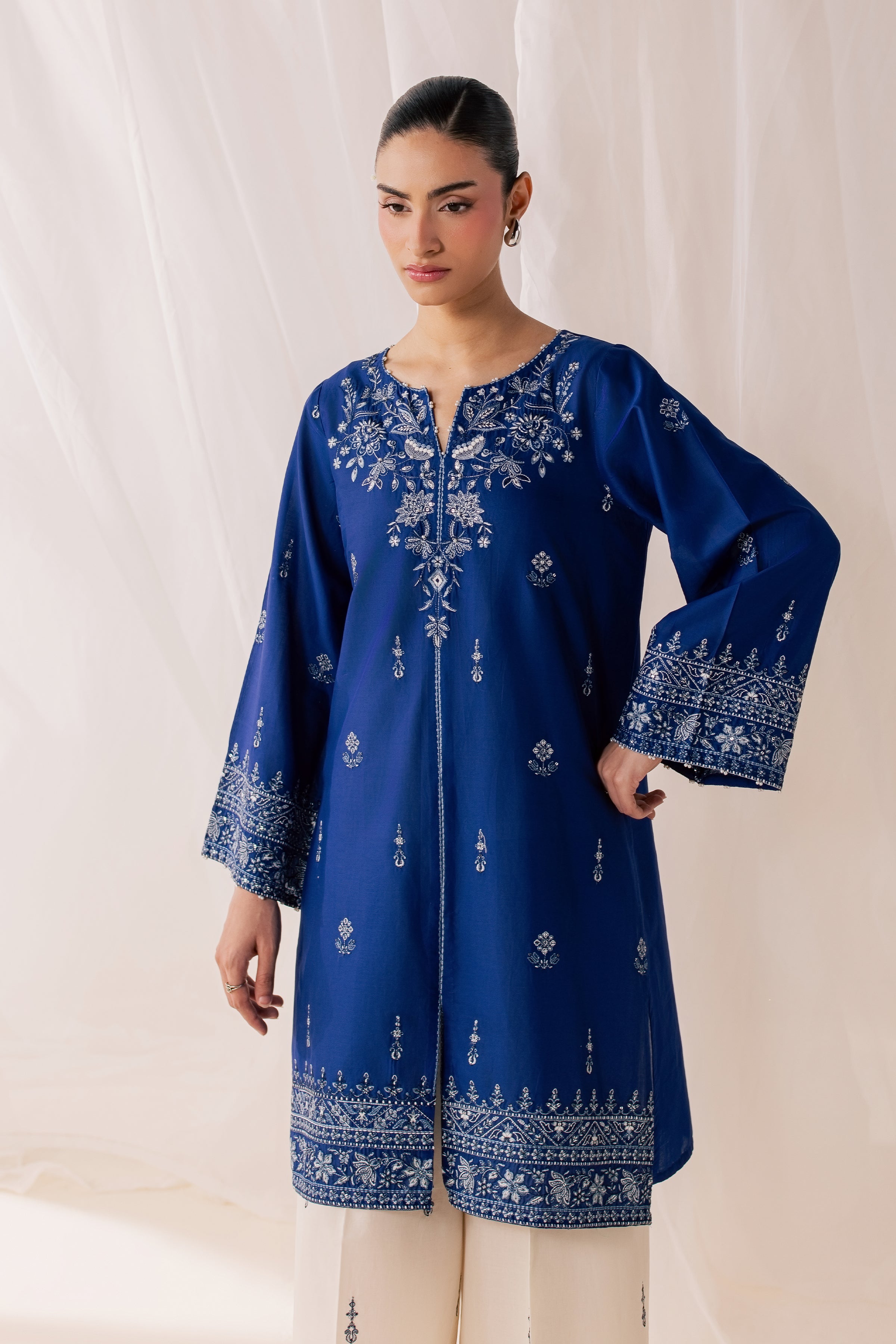 Blue Poppy 2Pc - Luxury Embroidered Lawn BATIKSS26 BATIK XS / Electric Blue / Pima Lawn