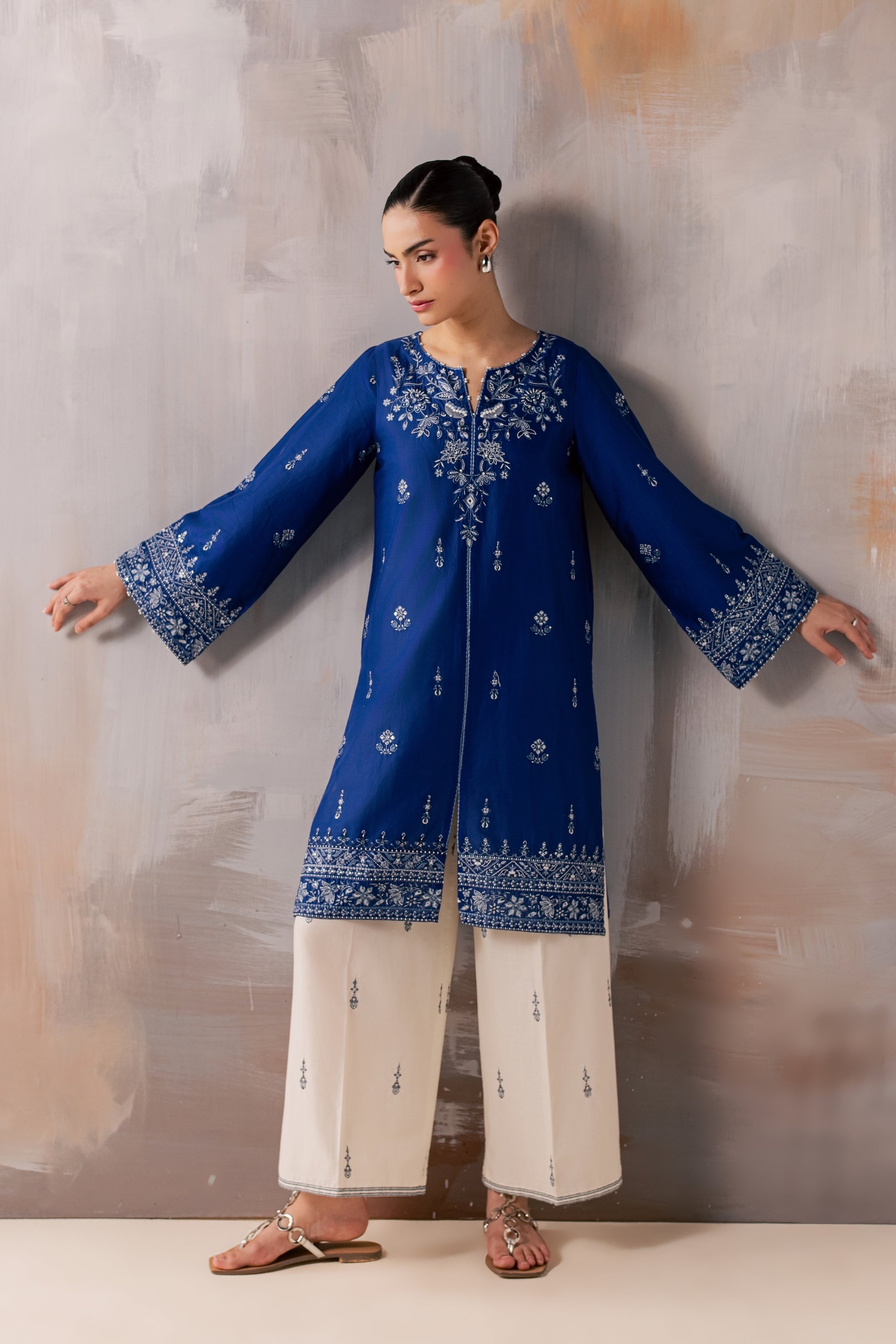 Blue Poppy 2Pc - Luxury Embroidered Lawn BATIKSS26 BATIK XS / Electric Blue / Pima Lawn