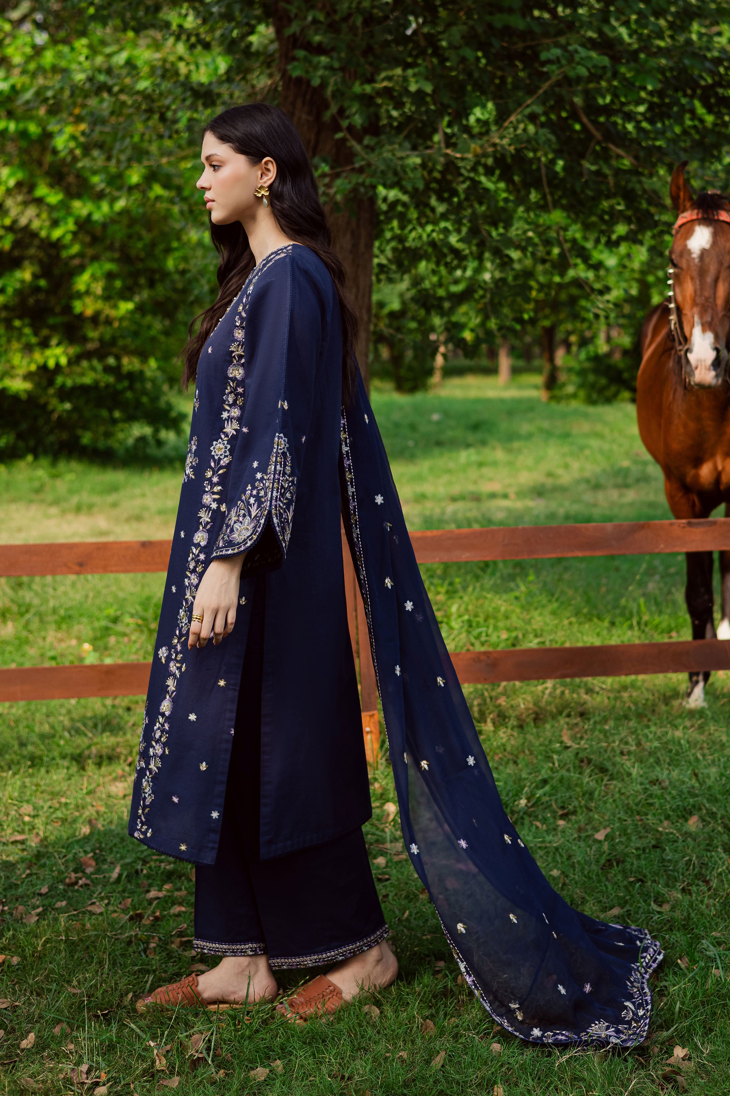 Blue Rush 3Pc - Embroidered Khaddar Dress BATIK WINTER PRET 2025 BATIK XS / Midnight Blue / Khaddar-S / Midnight Blue / Khaddar-M / Midnight Blue / Khaddar-L / Midnight Blue / Khaddar-XL / Midnight Blue / Khaddar