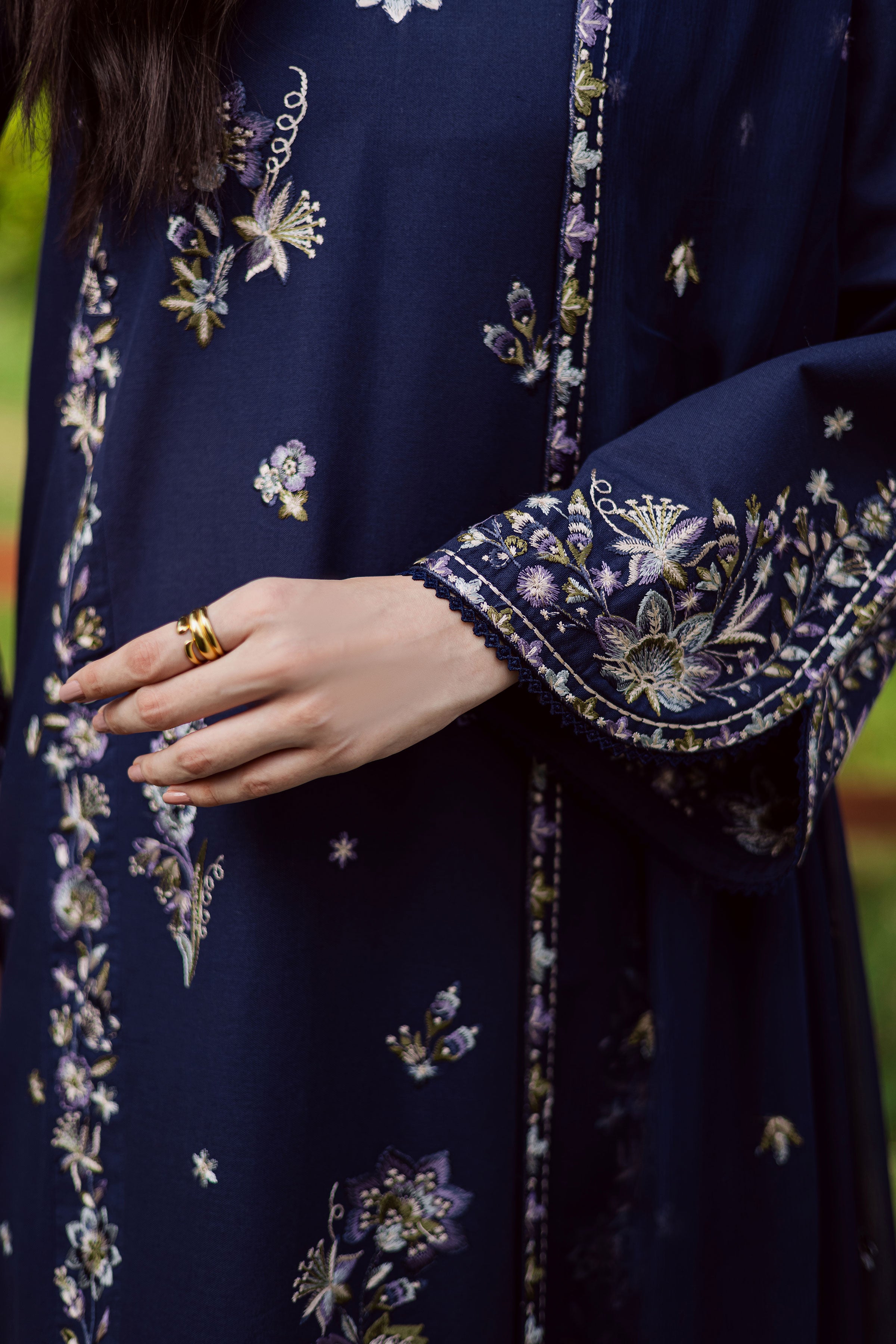 Blue Rush 3Pc - Embroidered Khaddar Dress BATIK WINTER PRET 2025 BATIK XS / Midnight Blue / Khaddar-S / Midnight Blue / Khaddar-M / Midnight Blue / Khaddar-L / Midnight Blue / Khaddar-XL / Midnight Blue / Khaddar