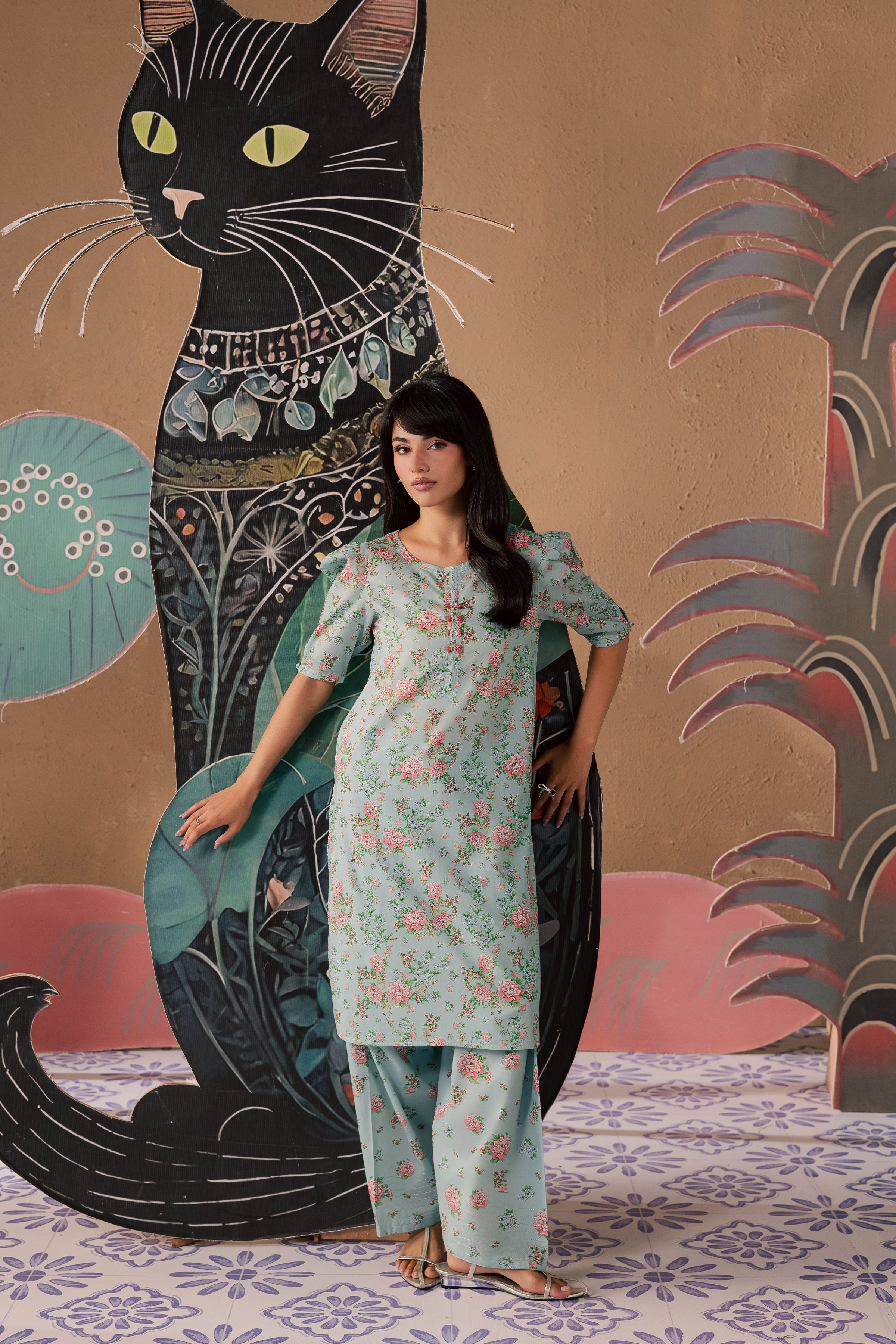 Blue Zerin 2Pc - Printed Lawn Dress BATIKSS26 BATIK XS / Sky Blue / Lawn-S / Sky Blue / Lawn-M / Sky Blue / Lawn-L / Sky Blue / Lawn-XL / Sky Blue / Lawn