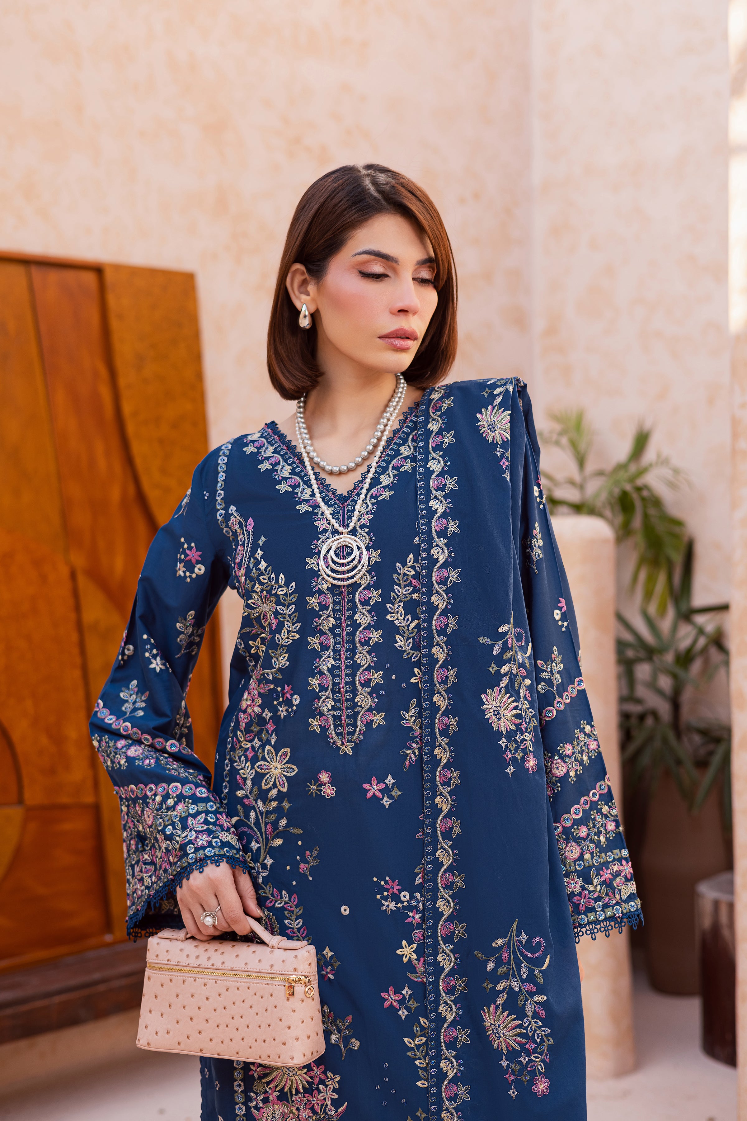 Bluebell 3Pc - Festive Embroidered Lawn BATIKEID2026 BATIK XS / Blue Opal / Pima Lawn-S / Blue Opal / Pima Lawn-M / Blue Opal / Pima Lawn-L / Blue Opal / Pima Lawn-XL / Blue Opal / Pima Lawn
