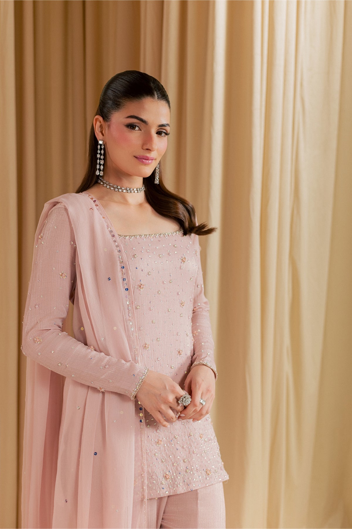 Blush Mia 3Pc - Festive Luxe Pret STUDIOLUXEAUG26 BATIK S / Peach / Velora Silk