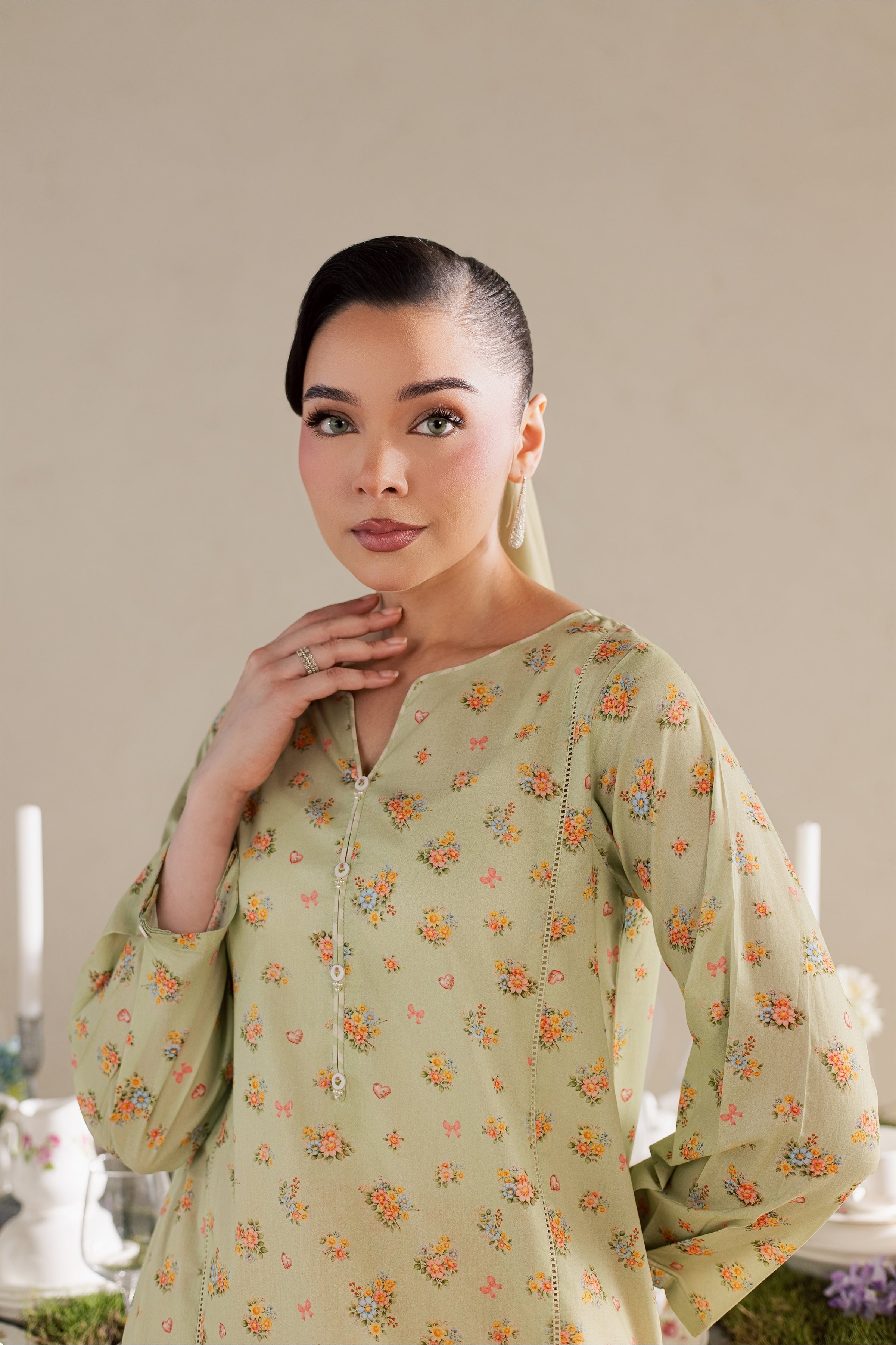 Brian 2Pc - Printed Lawn Dress BATIKSS26 BATIK XS / Green / Lawn-S / Green / Lawn-M / Green / Lawn-L / Green / Lawn-XL / Green / Lawn