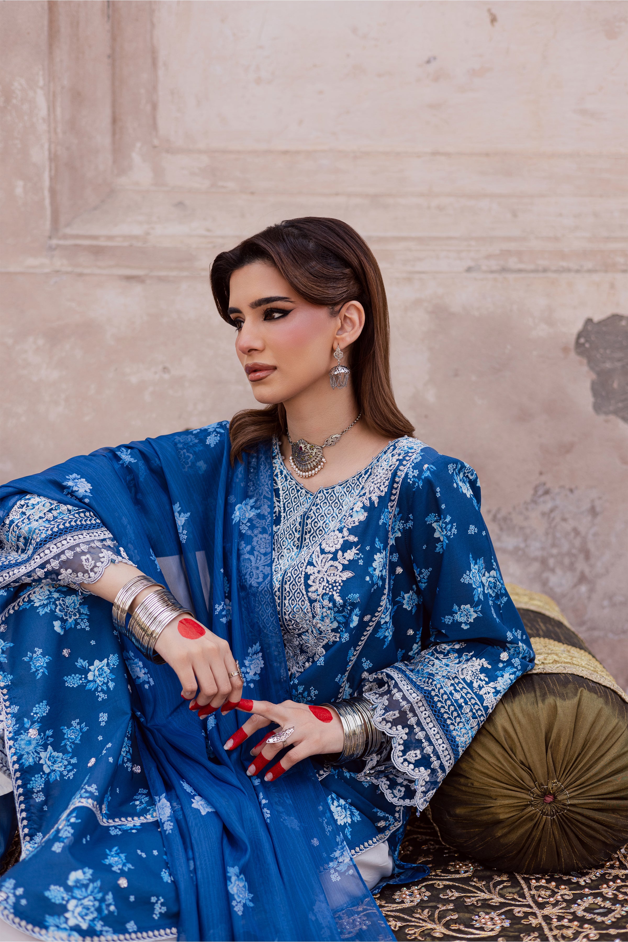 Brynn 3Pc - Festive Eid Prints BATIKEID2026 BATIK XS / Blue / Lawn-S / Blue / Lawn-M / Blue / Lawn-L / Blue / Lawn-XL / Blue / Lawn