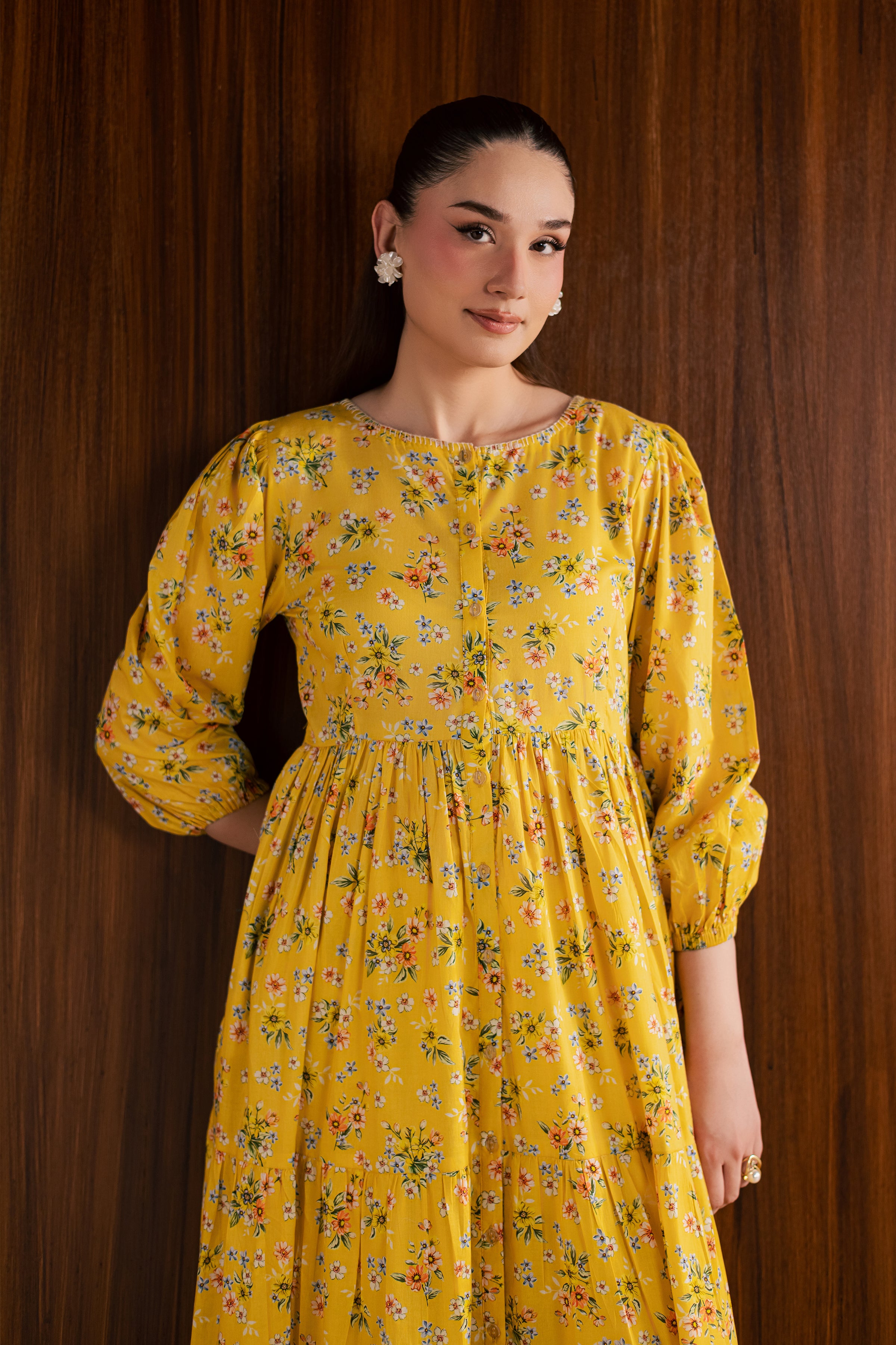 Butter Cup 2Pc - Printed Lawn Dress BATIKSS26 BATIK XS / Yellow / Lawn-S / Yellow / Lawn-M / Yellow / Lawn-L / Yellow / Lawn-XL / Yellow / Lawn