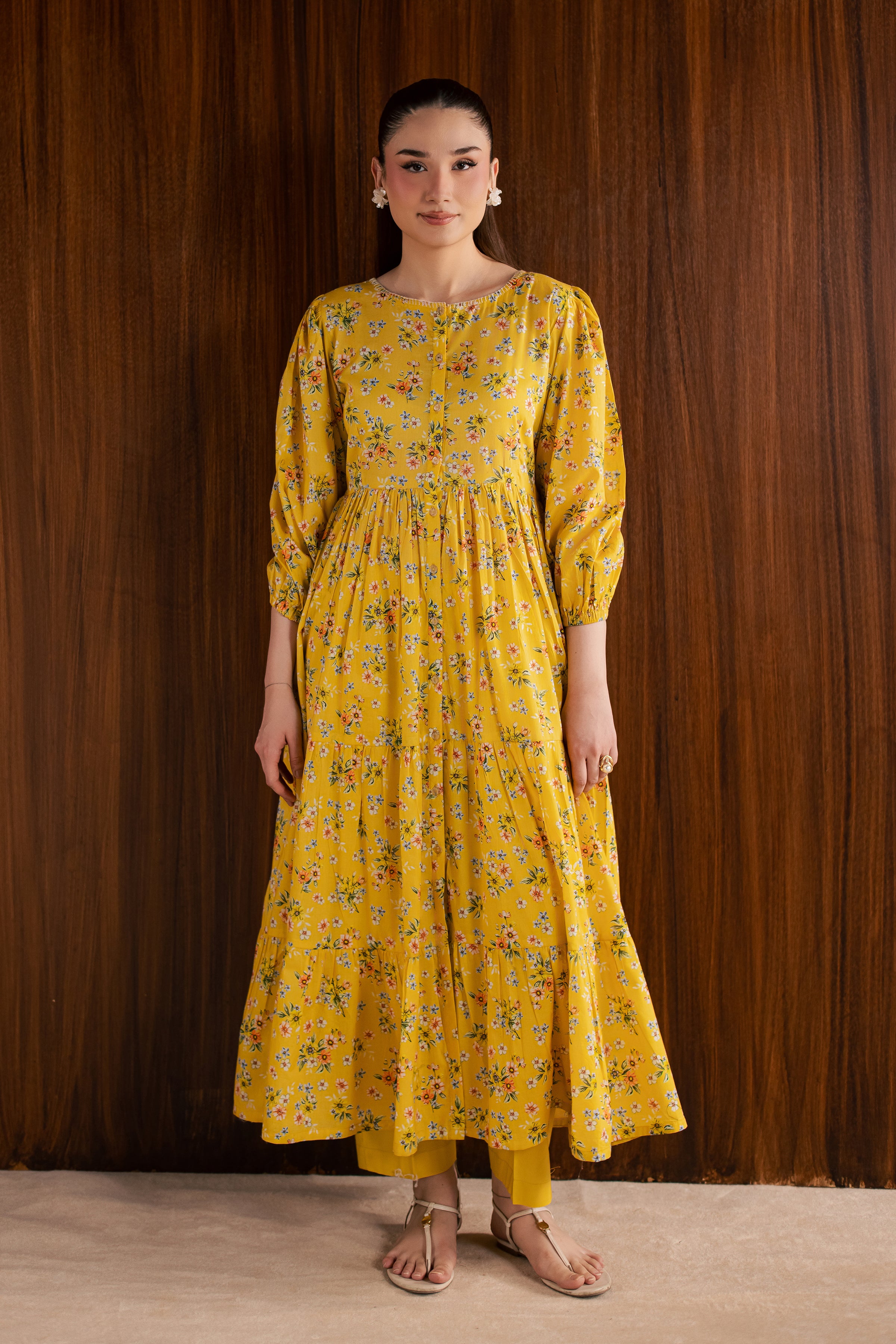 Butter Cup 2Pc - Printed Lawn Dress BATIKSS26 BATIK XS / Yellow / Lawn-S / Yellow / Lawn-M / Yellow / Lawn-L / Yellow / Lawn-XL / Yellow / Lawn